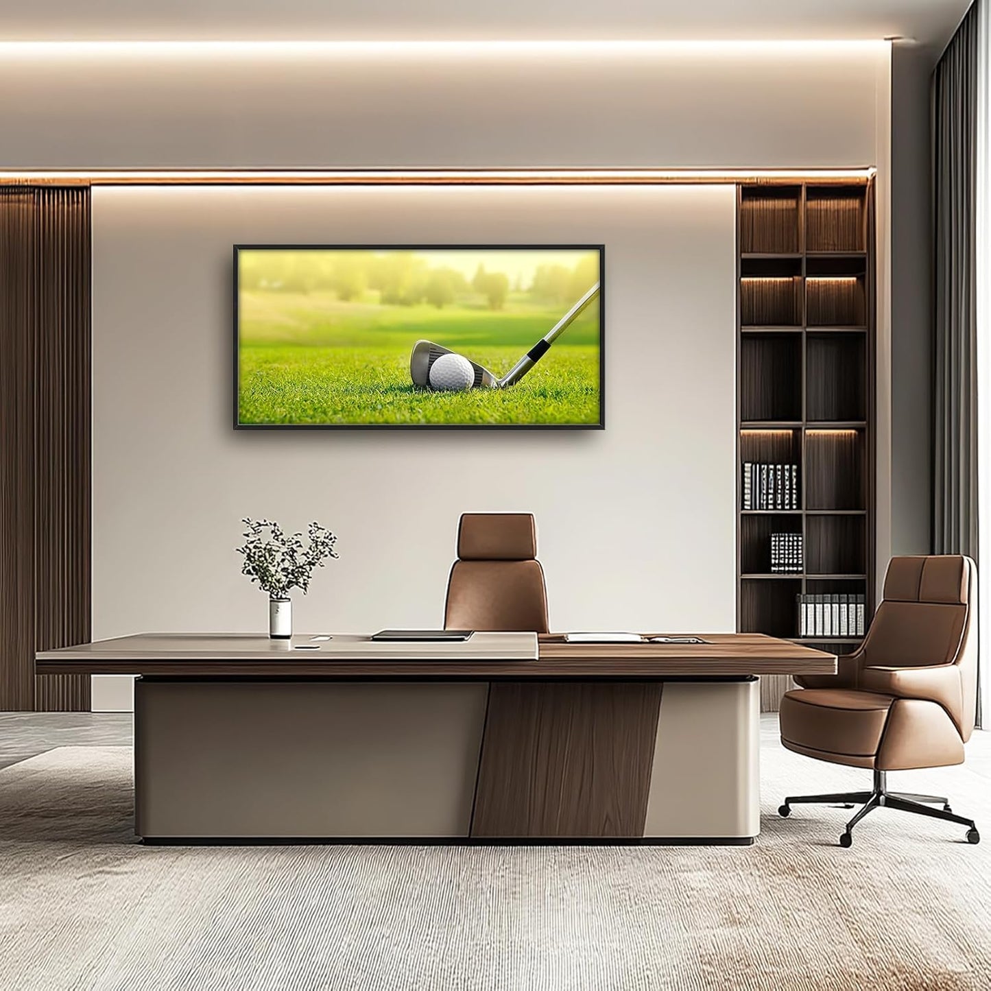 Large Golf Framed Wall Art for Living Room Golf Course Pictures Wall Decor Golf Sports Canvas Print Painting Artwork Modern Home Decorations for Bedroom Office 60x30 inch