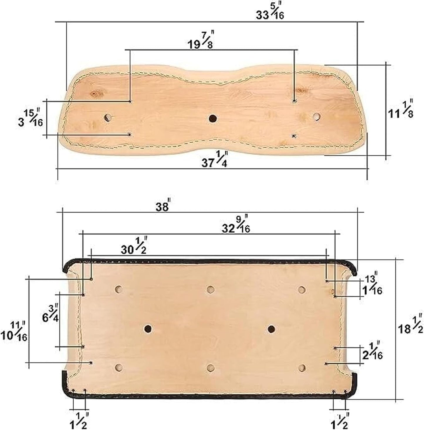 Huskey Parts Company Golf Cart Seat Cushion Set for Front Seat Lean Back & Bottom Stone Color for Club Car DS 2005 to 2013, Golf Cart Front Seat Replacement with Mounting Hardware & Hinges