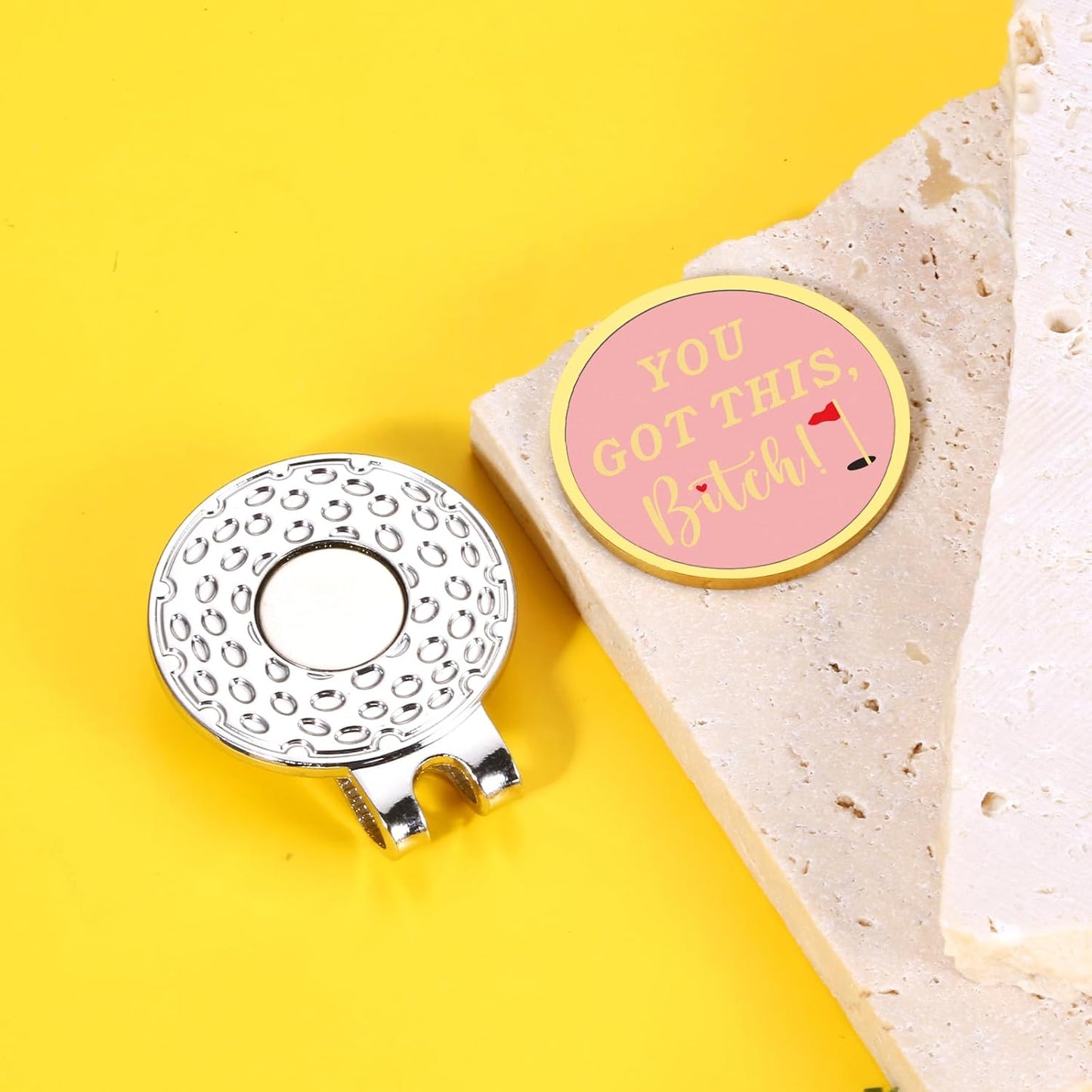 TI-EDC Funny Golf Women's Ball Marker Hat Clip, Golf Stocking Stuffer for Women, Womens Funny Golf Accessories, Funny Golf Ball Marker Accessories, Valentines Day Gifts for Girlfriend