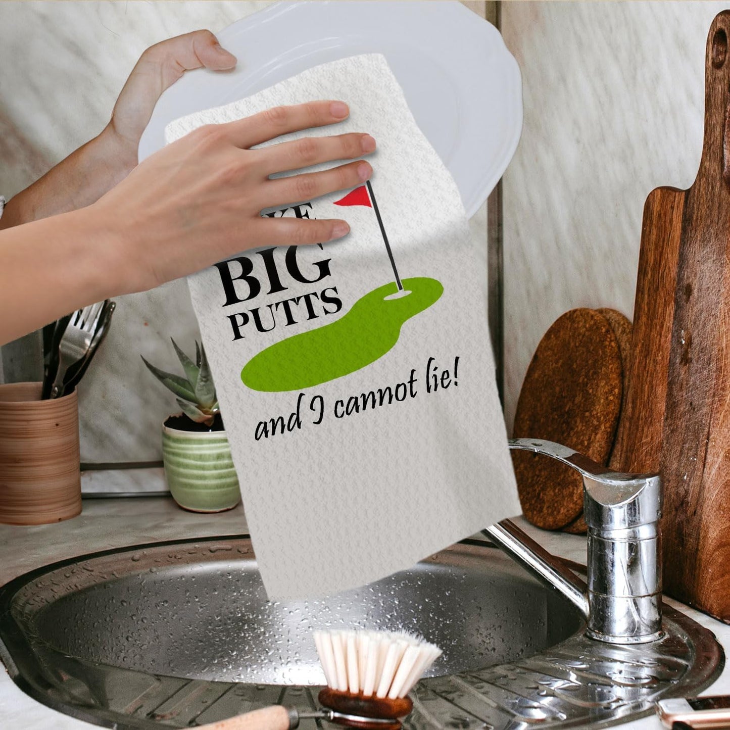 Golfing Gifts Kitchen Towels, Funny Golf Lovers Gifts Dish Tea Towels for Kitchen Decor, Gift for Women Men Golfers Decorative Hand Towel for Bathroom, 16x24 Inches