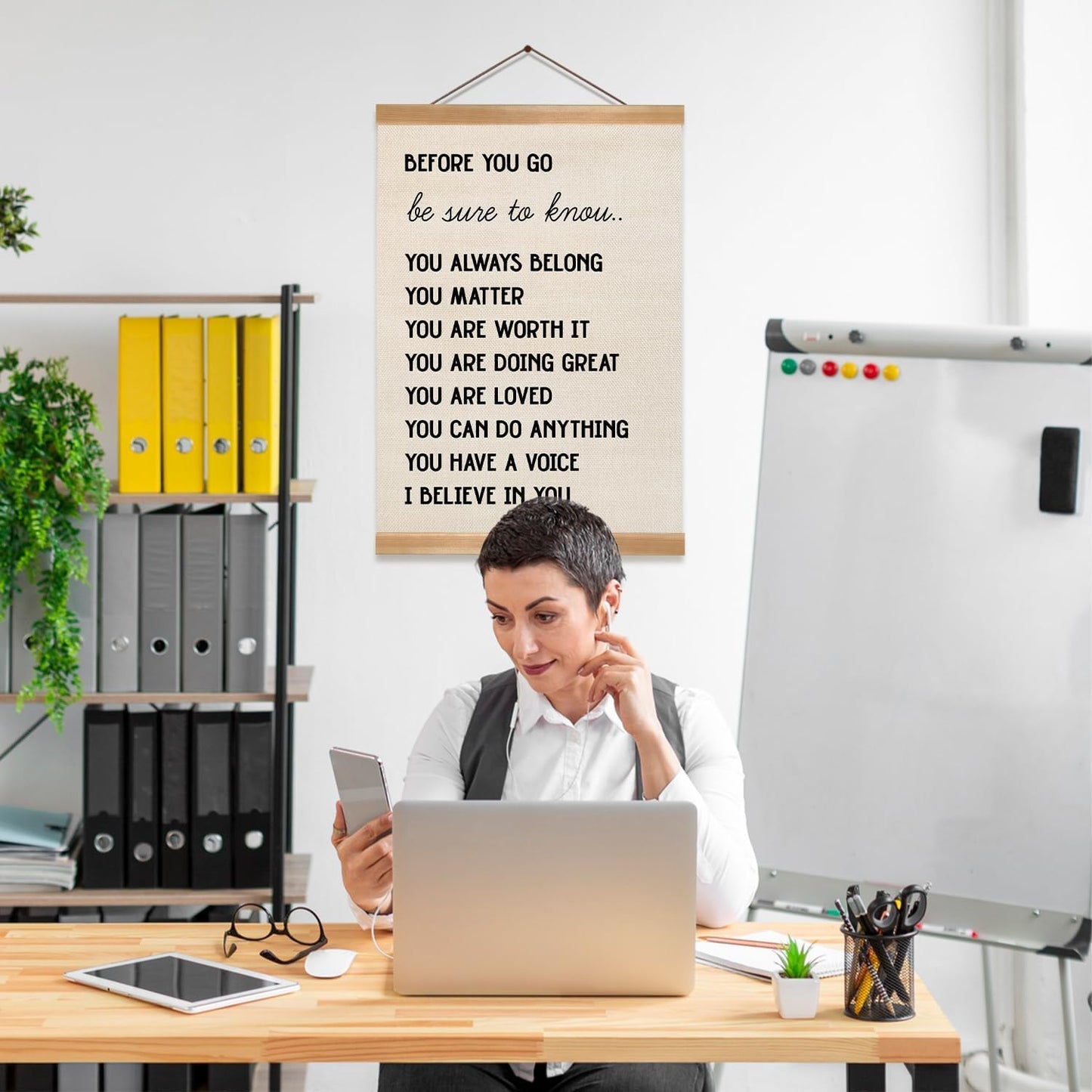 ZTGDA Inspirational Quote Hanging Wall Decor Poster, Before You Go Be Sure to Know Poster, Positive Affirmation Wall Art Decor for Kids Room Classroom Home Office