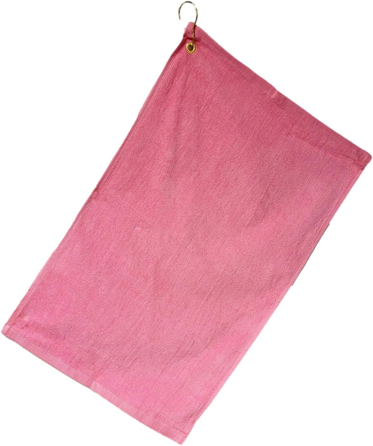 Cotton Golf Bag Towel with Clip (Light Pink)