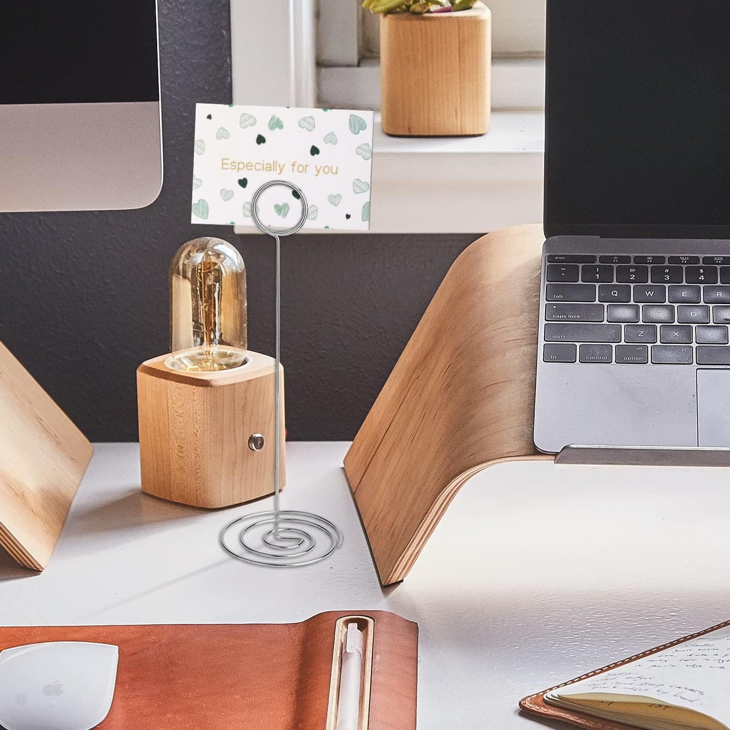 Table Number Holders 10Pcs - 8.75 inch Tall Table Number Stands Place Card Holder for Wedding Party Graduation Reception Restaurant Home Photo Picture Office Memo (Silver, 8.75")