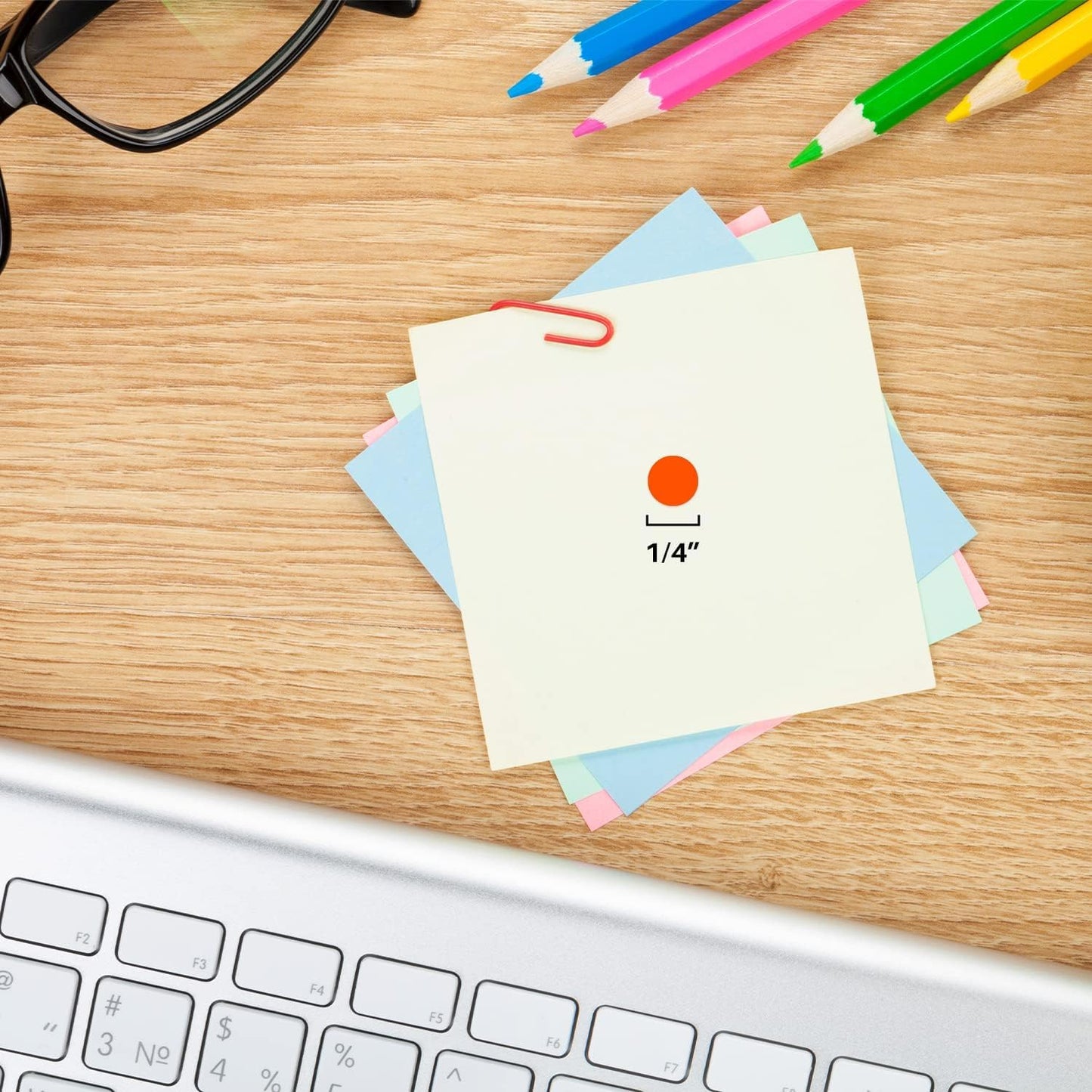 ChromaLabel 0.25 Inch Round Label Permanent Color Code Dot Stickers, 1000 Labels per Roll, Fluorescent Red-Orange