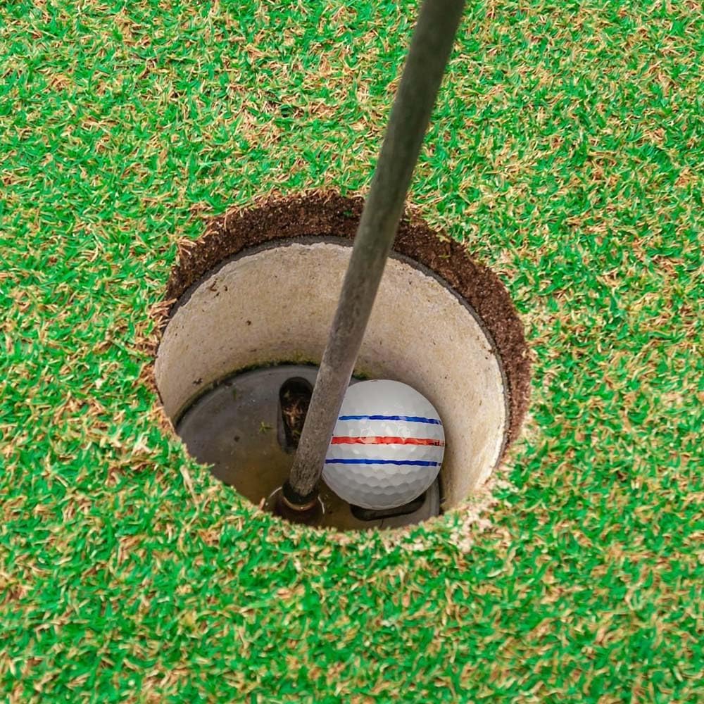 Birdie Liner Burgundy Golf Ball Marker Alignment Tool Kit - 360-Degree Triple Line Stencil Black with 3-Color Pens and Gift Box - Premium Quality