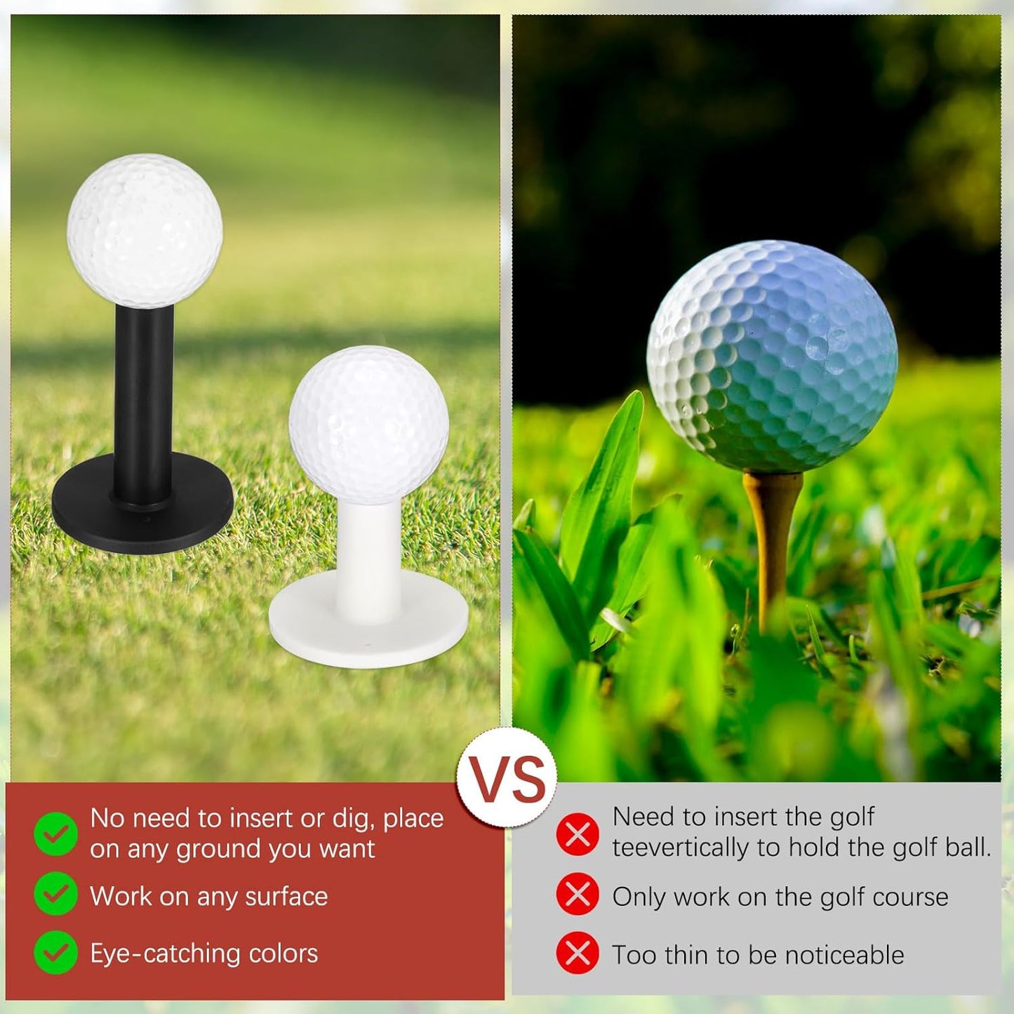Rubber Golf Tees [] - Flexible Stable Ball Holder Use for Home & Outdoor & Indoor Tall Training Driving Range - [] Hitting Mats