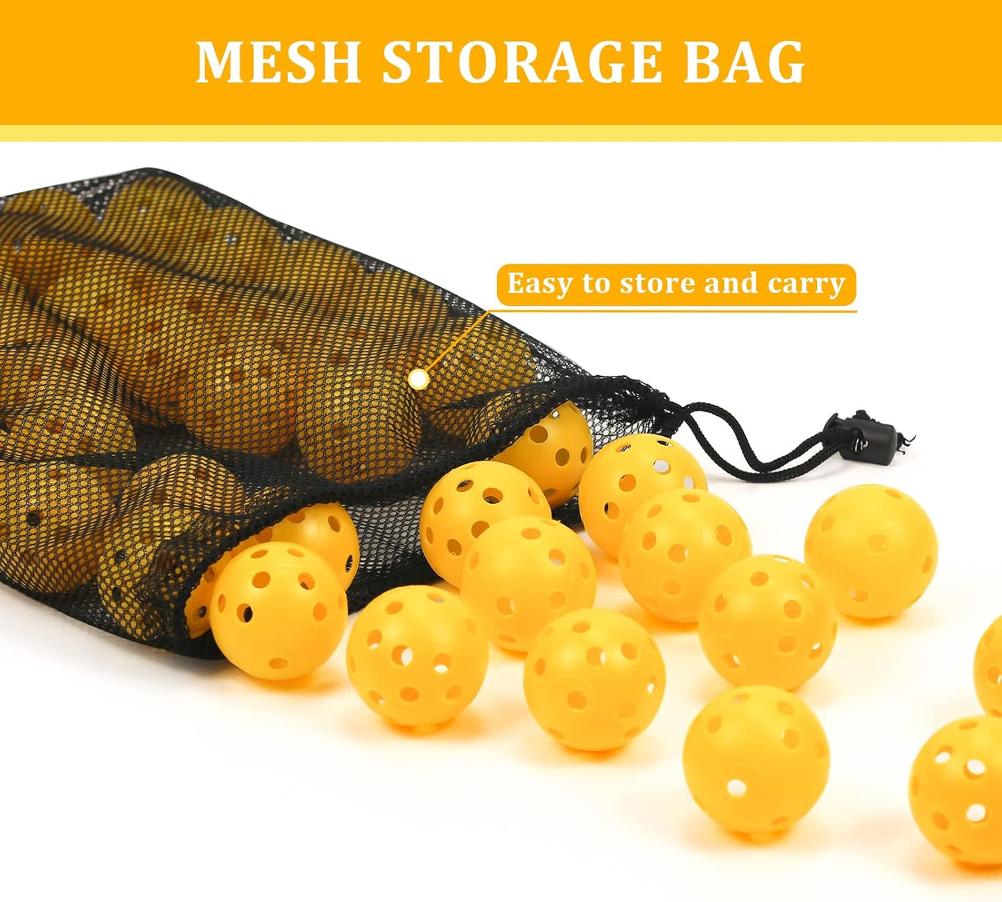 Plastic Golf Balls Practice Limited Flight Golf Training Ball Hollow Swing Practice Indoor Golf Balls with Mesh Drawstring Bag for Backyard Driving Range or Outdoor