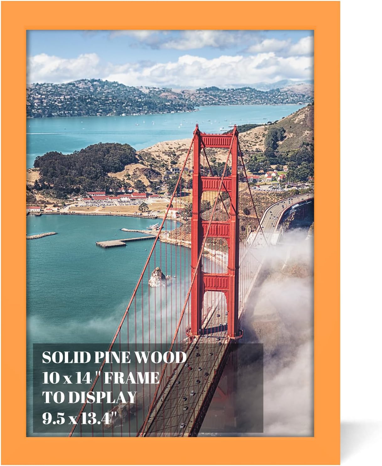 10x14 inch Wood Picture Frames for Wall Hanging,Diamond Painting Frames Rectangle Baby Scan Picture Frame for Family Walls Decoration,Anniversary,Wedding,Christmas,Halloween,Shower,Certificate (Orange)