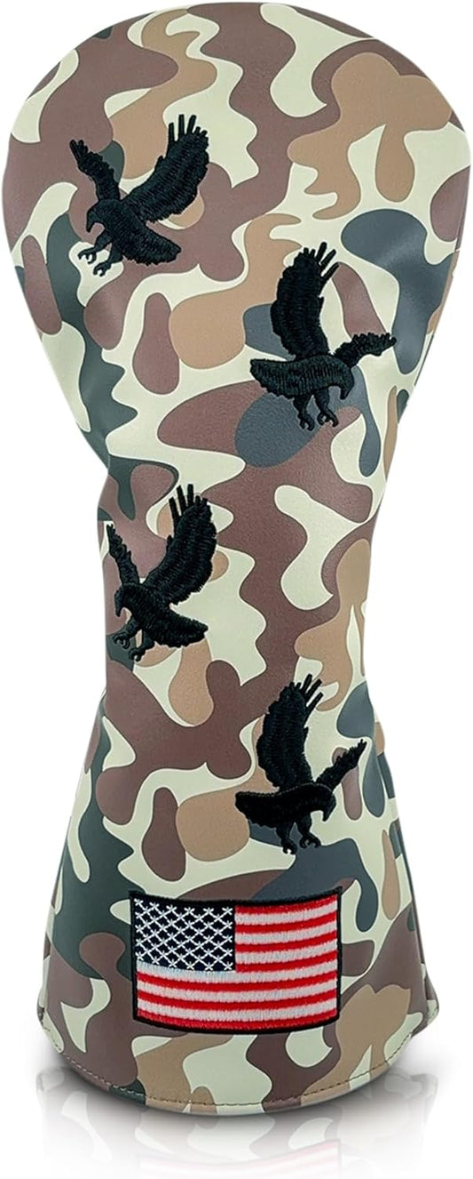 Camo USA Bald Eagle Golf Headcover – Camo Driver Headcover – Golf Driver Head Covers – Funny & Durable Golf Head Covers -Golf Head Covers USA