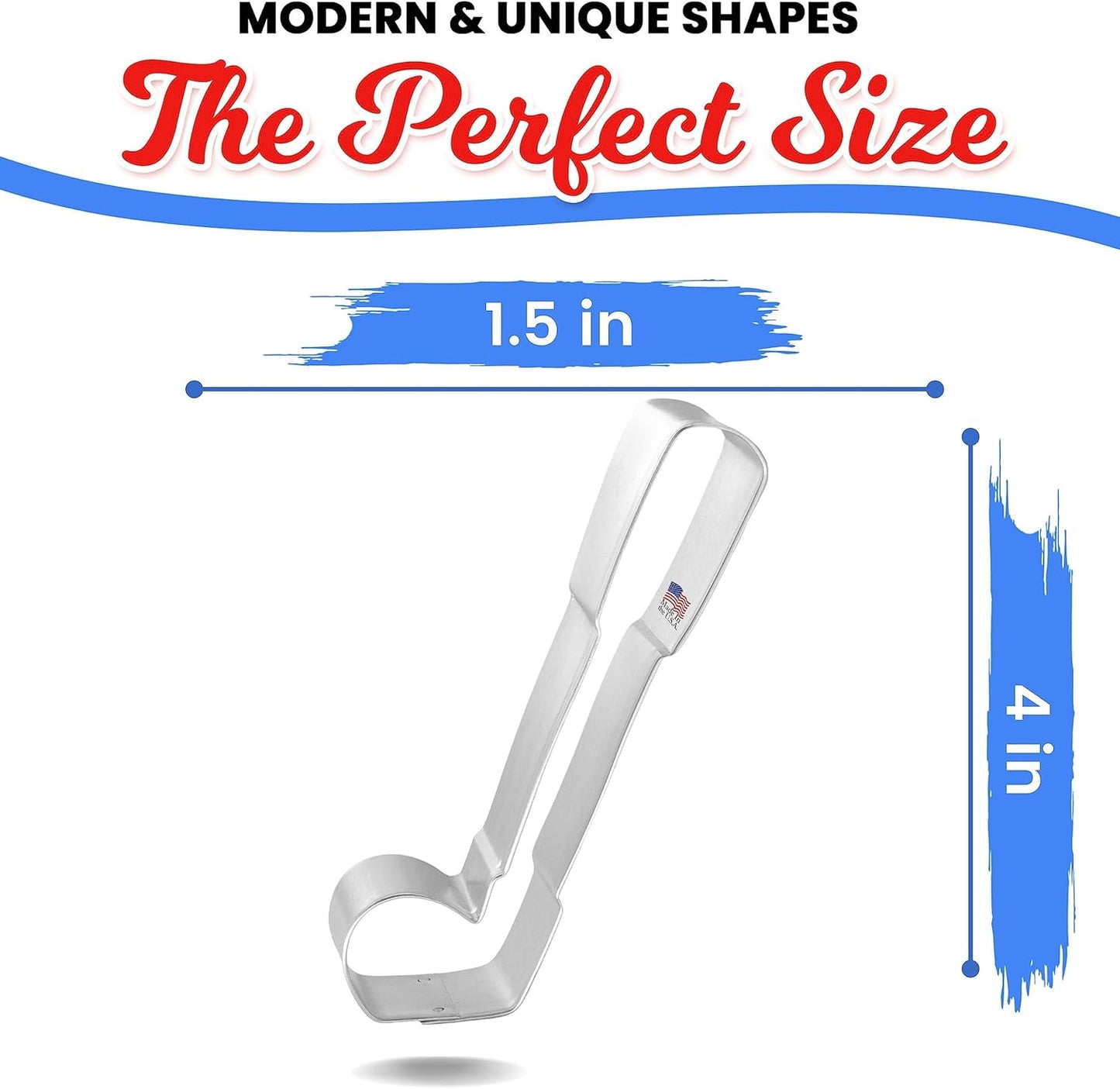 Golf Club Cookie Cutter 4 Inch in B1407 - Made in the USA - Foose Cookie Cutters Tin Plated Steel Golf Club Cookie Mold