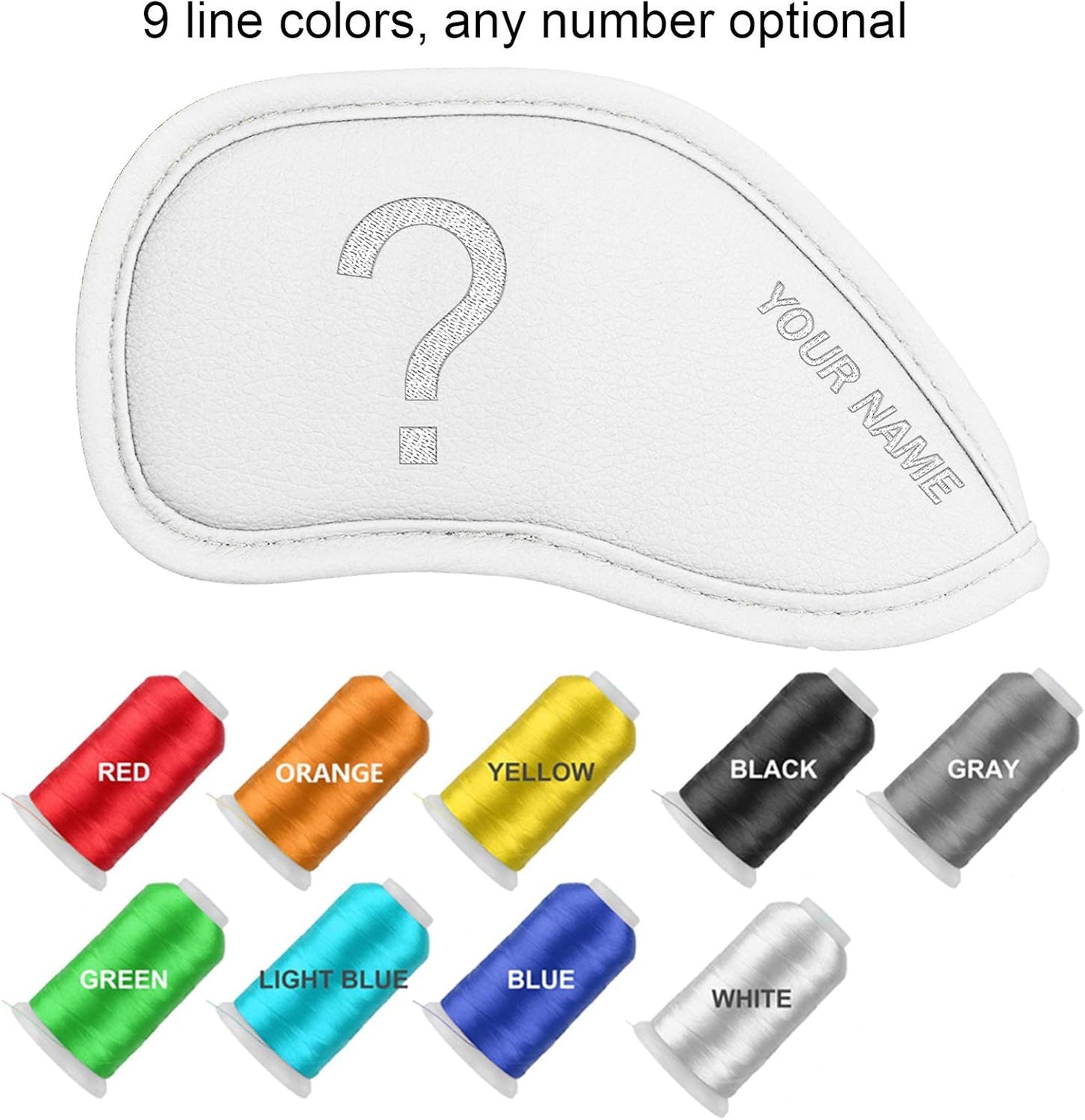 CRAFTSMAN GOLF 12pcs or 1pc Thick Synthetic Leather Golf Iron Head Covers Set Headcover Fit All Brands Callaway Ping Taylormade Cobra Etc. Also Custom Name