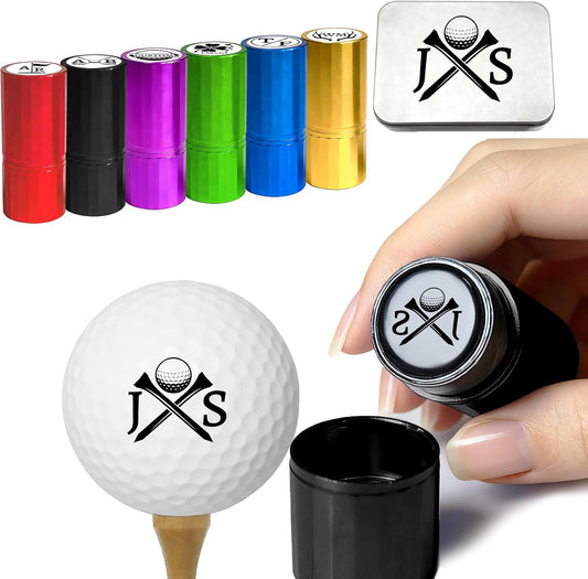 ONFAON Custom Golf Ball Stamp, Personalized Name Golf Ball Marker Stamp with Monogram Logo, Reusable Inking Customized Golf Stamper Accessories Gifts for Golfers