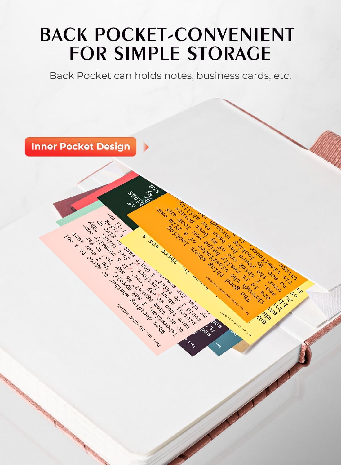 AISBUGUR Pocket Notebook, Small Notebook, 2-Pack Total 320 Pages,3.7" x 5.7" Pocket Notebook (2 Pack, Rose Gold)