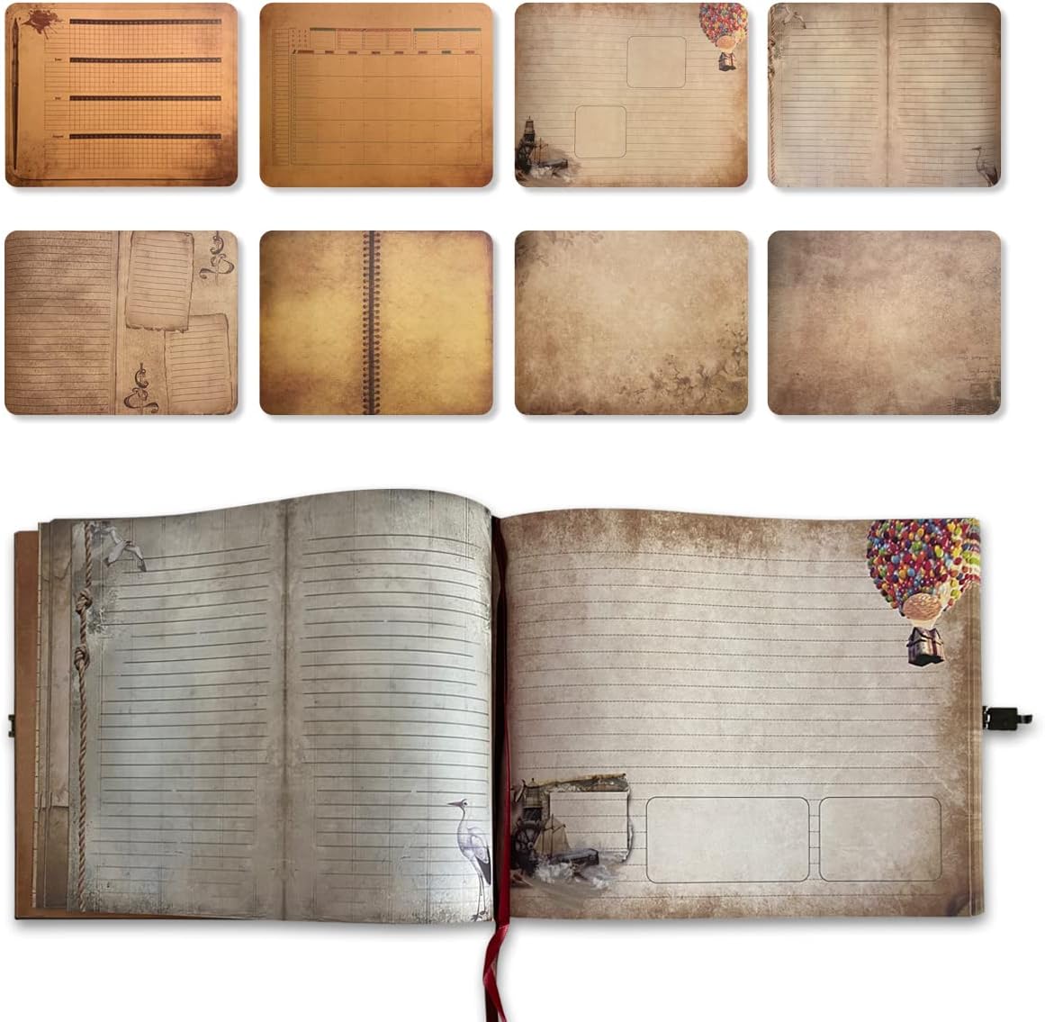 Adventure Book Handcrafted Leather-Bound Scrapbook,Tailored for Preserving Cherished Moments,Gift for Couples' Anniversaries,Weddings,Globetrotters,Birthdays&Note-taking Gifts (Darkolivegreen)