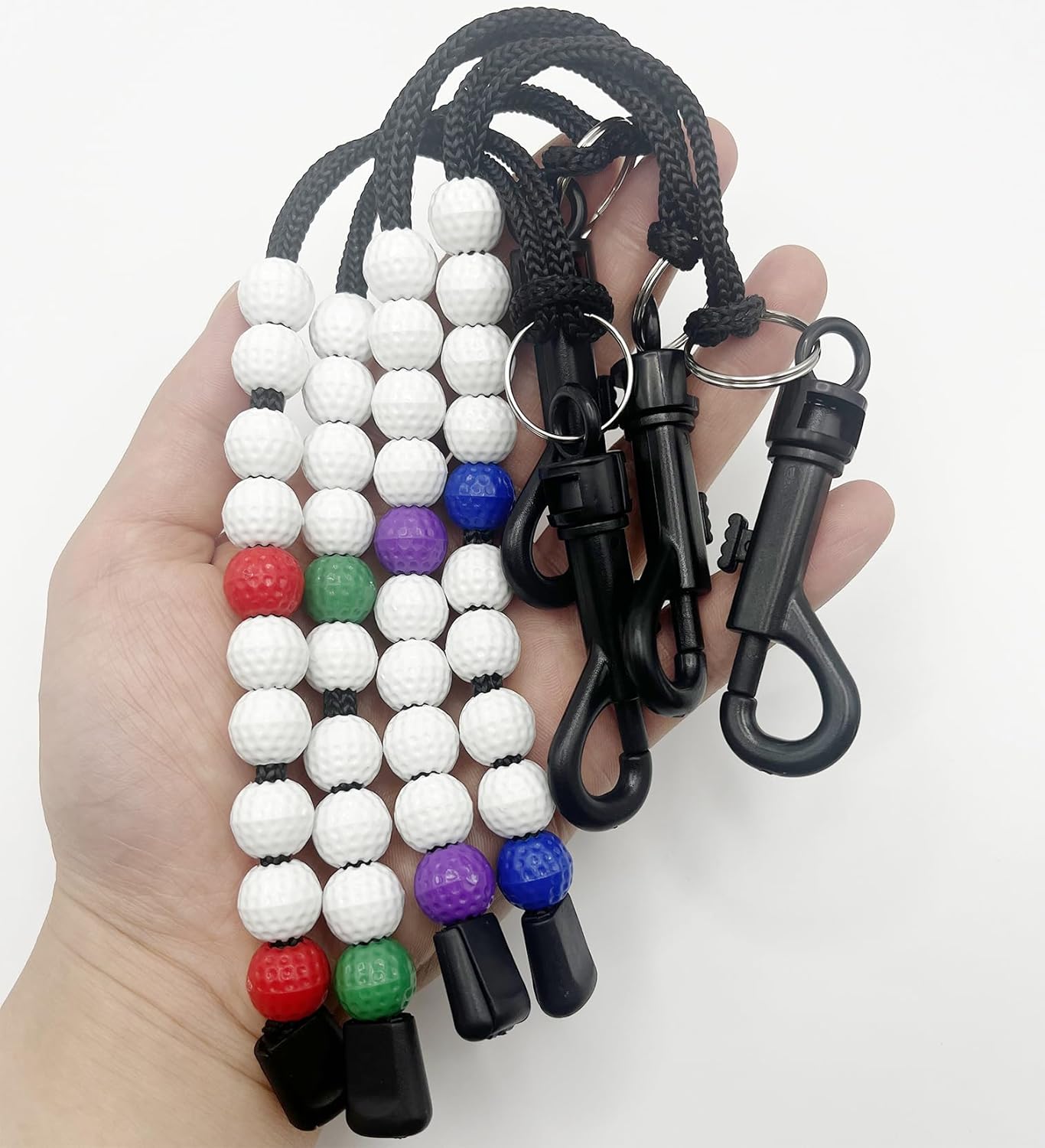 Golf Stroke Counter, 4 Pack Golf Beads Score Counter with Clip for Referee Caddy Golfer