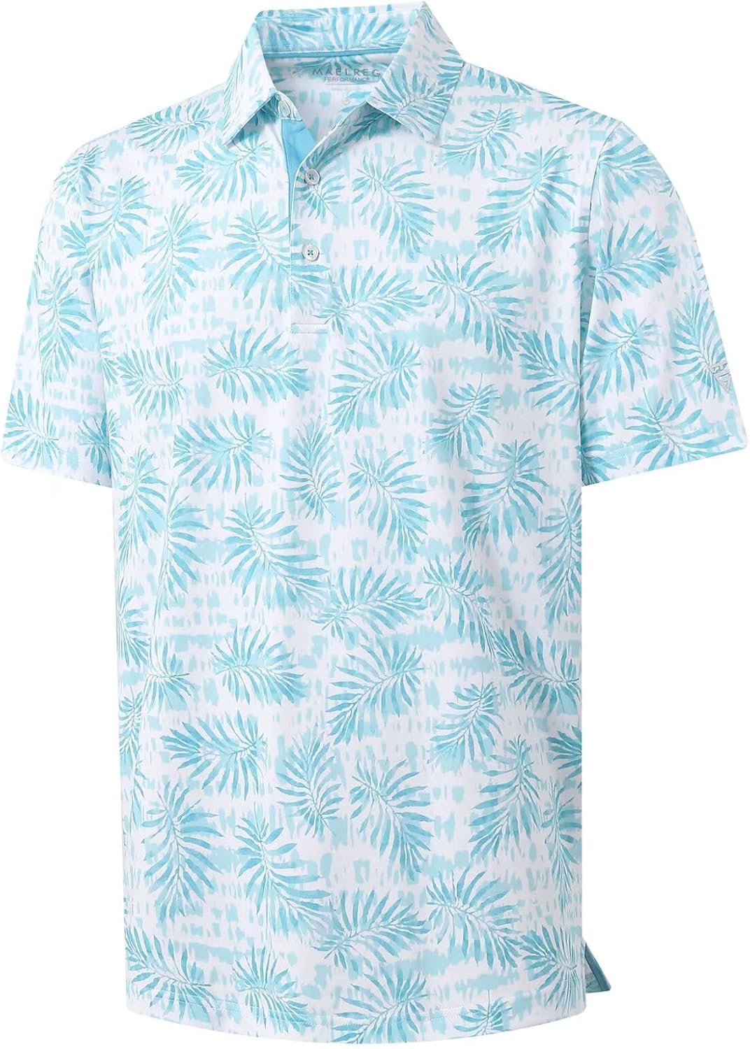 M MAELREG Mens Golf Shirt Short Sleeve Dry Fit Print Moisture Wicking Performance Patterns Collared Polo Shirt