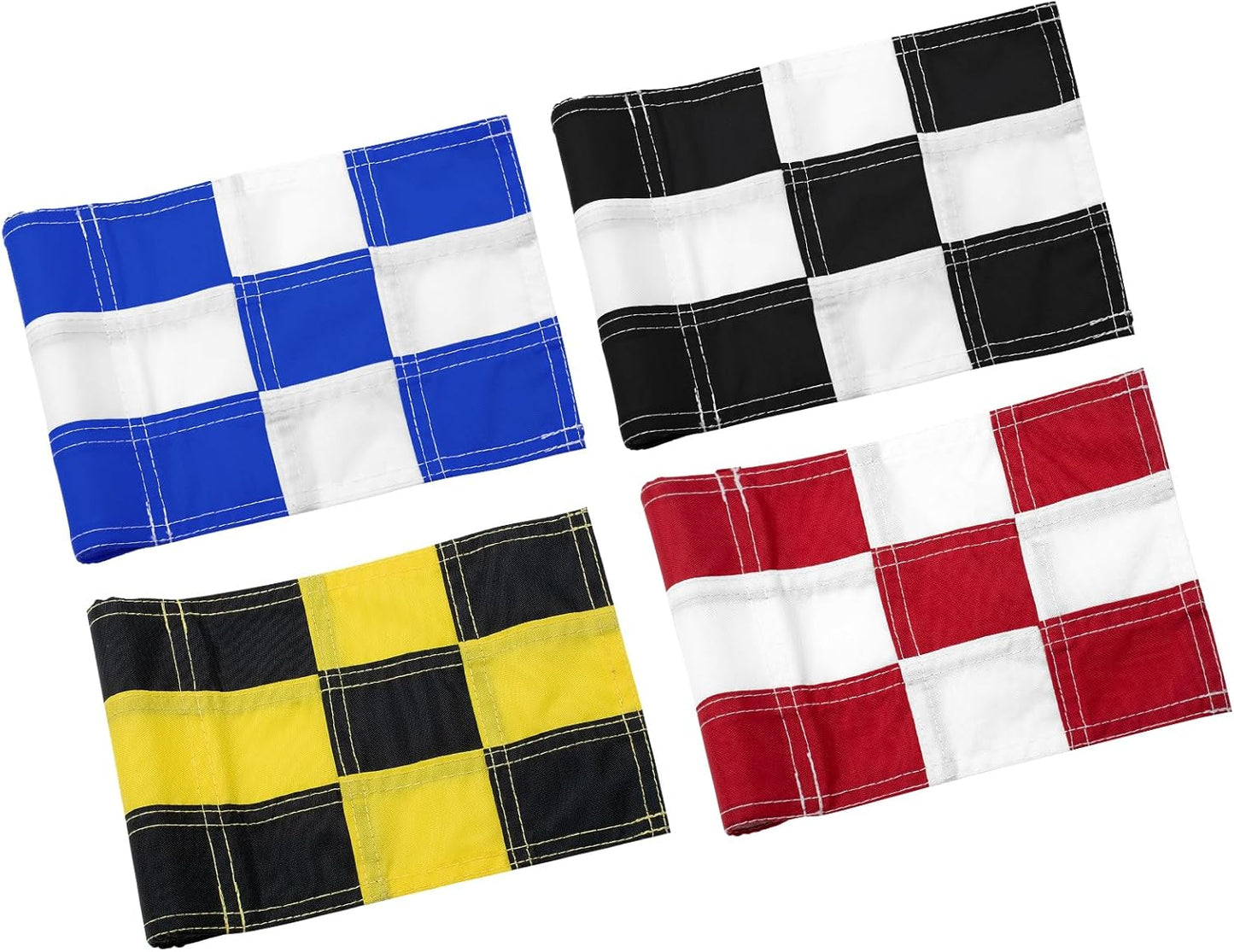 KINGTOP Checkered Golf Flag All 8x6 Inch – 420D Nylon, Tube Inserted – Mini Practice Putting Green Flags for Yard
