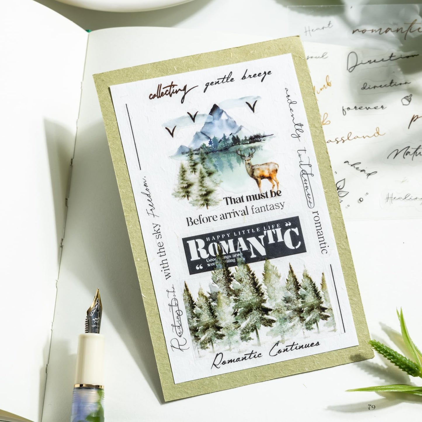 Elegant Phrase PET Sticker Book Set, 60 Sheets of Pre-Cut Text Stickers for Scrapbooking, Journaling, Junk Journal Supplies, and DIY Crafts