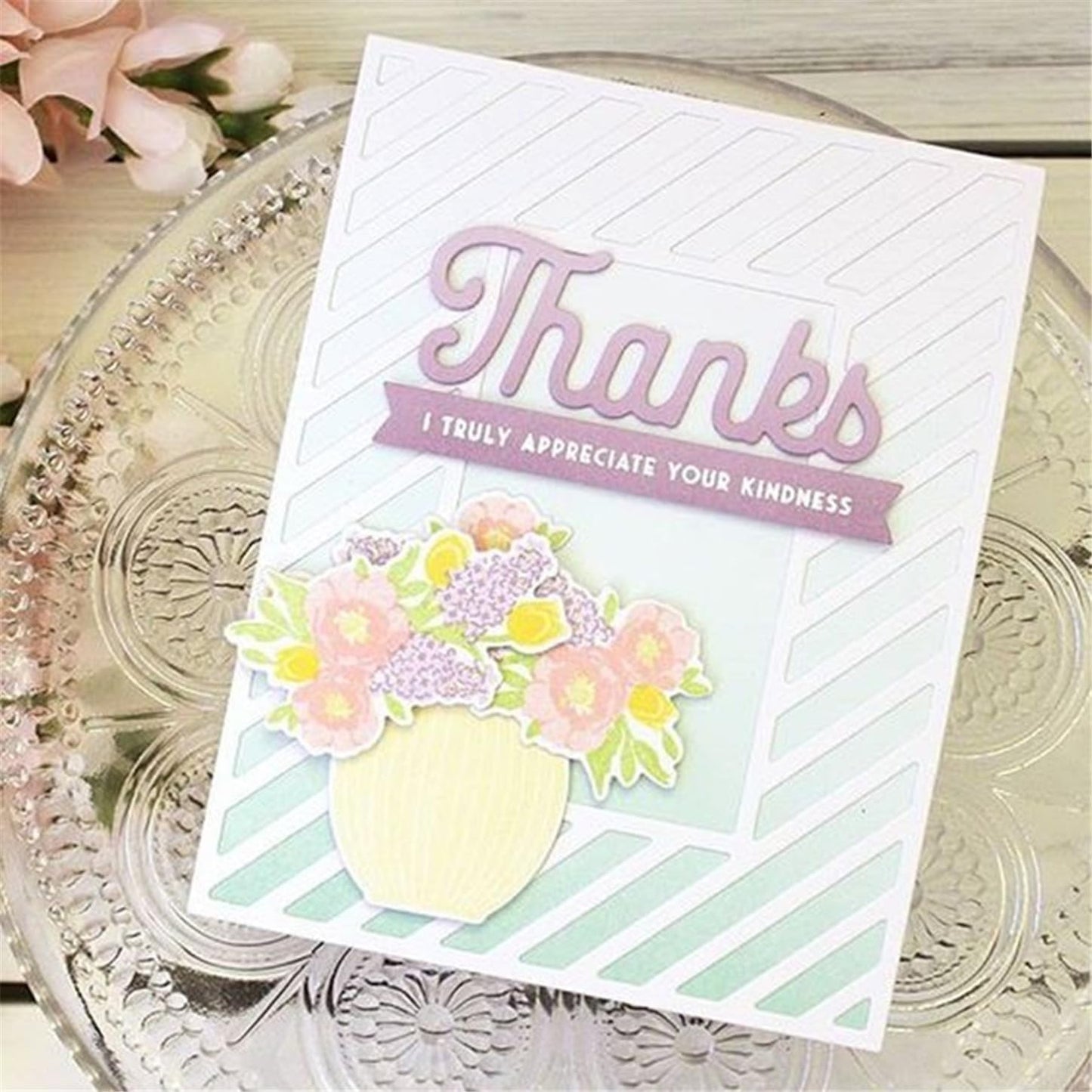 Lapoo Cutting Die for Scrapbooking, 3D Backgrounds Frame New Cutting Dies DIY Album Card Making Decor Paper Craft Metal Die Cuts Party Decorations (Bevel Frame 4.4 x 5.6 in)