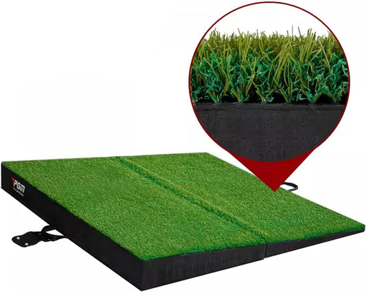 PGM 40"x 40" Golf Practice Mat - 4 Adjustable Slopes - Indoor/Outdoor Golf Training Mat