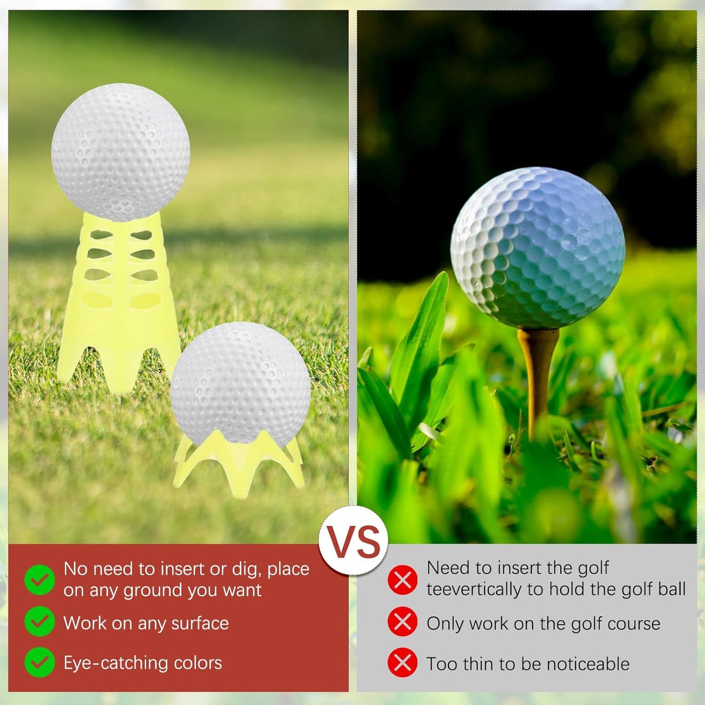 Golf Simulator Tees - Plastic Golf Tees Use for Home & Outdoor & Indoor Driving Range & Winter Turf