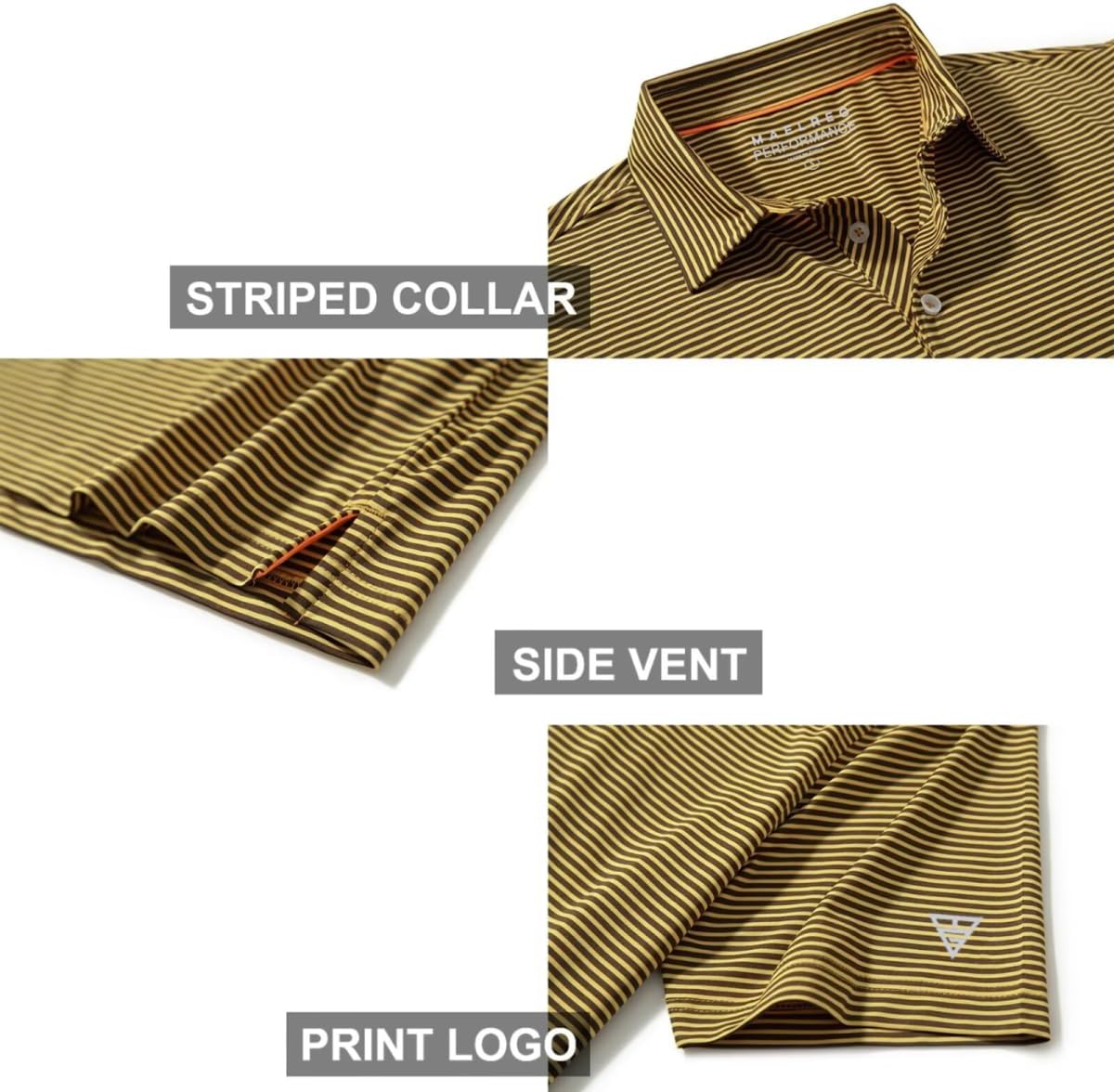 Golf Shirts for Men Dry Fit Short Sleeve Print Performance Moisture Wicking Polo Shirt