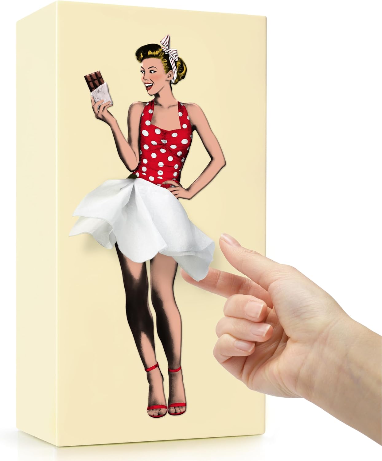 Flying Skirt® Tissue Box - The Original Award-Winning Lady Skirt Design, Resin Pop Art, Weighted Metal Base, Made in Korea, Premium Gifts & Novelty Home Decor by Spextrum (Sweet)