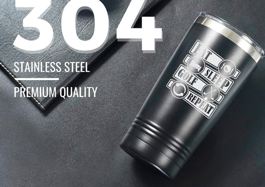 Onebttl Golf Gifts for Men, Funny Golf Gifts for Men 20oz Tumbler, Golf Dad Gifts, Fathers Day Golf Gifts, Birthday Gifts, Gifts for Golf Lovers - Black - Repeat