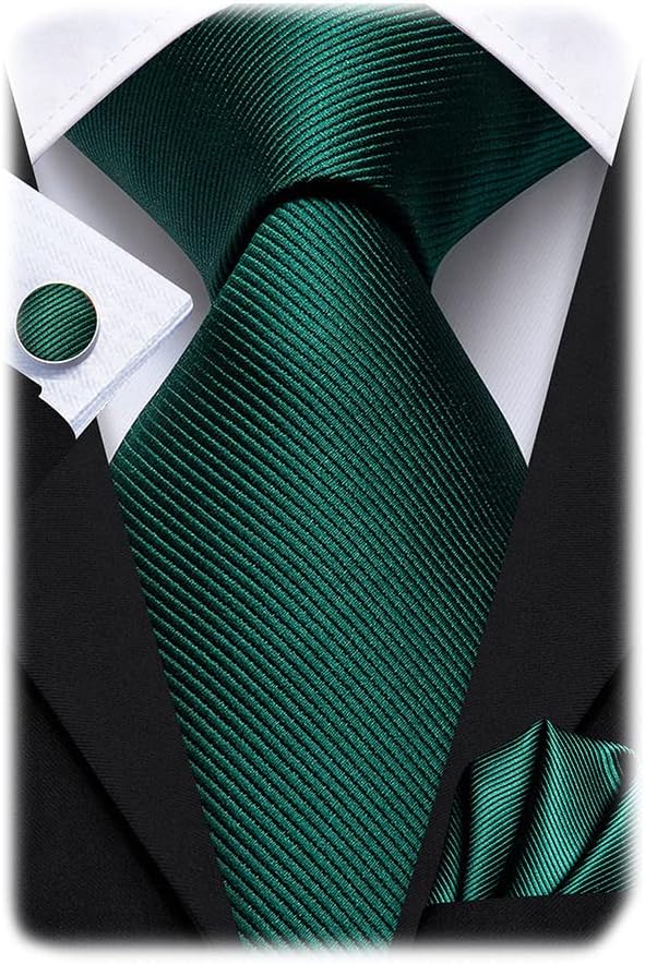 Hi-Tie Men 63inches Tie Set Extra Long Necktie Paisley Tie Pocket Suqare Cufflinks Big and Tall Men Tie