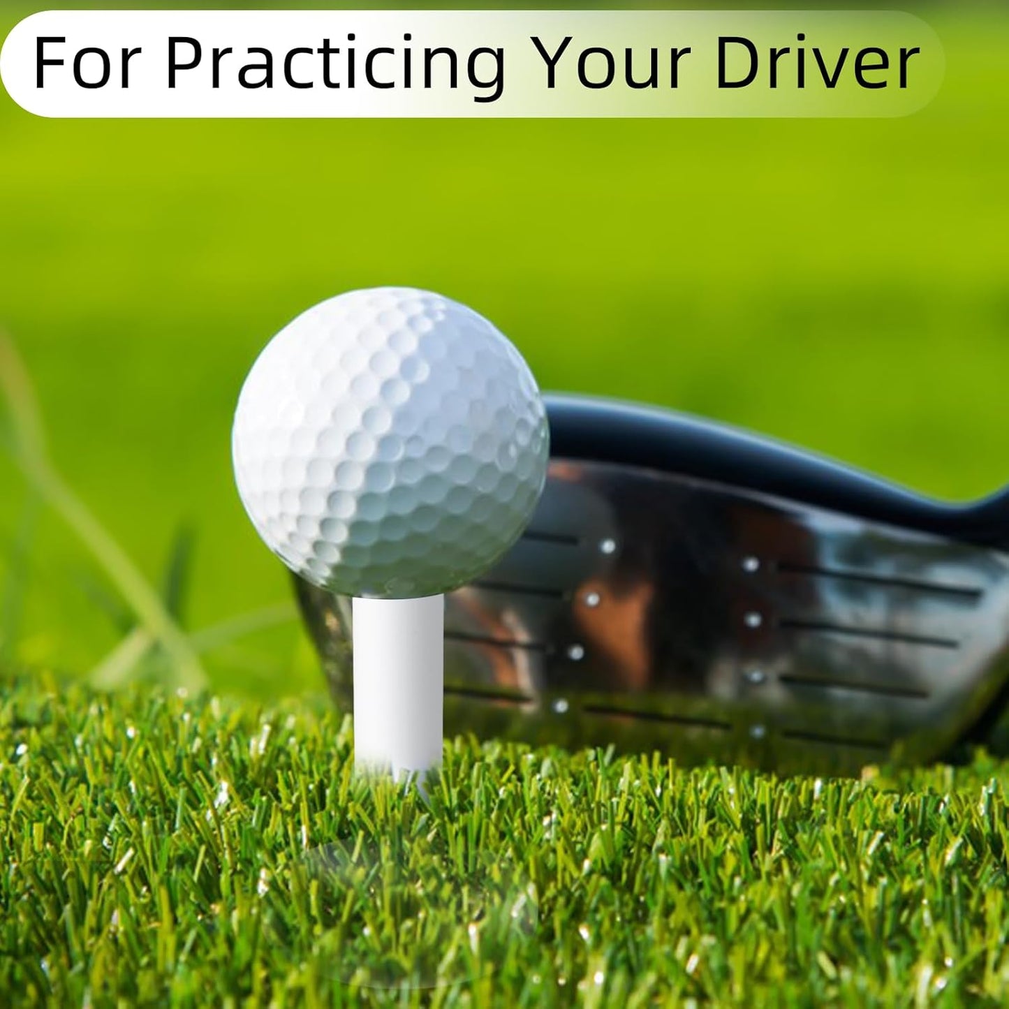 Rubber Golf Tees for Mats,Unbreakable Stable Driving Range Tees for Golf Simulator Practice Mats,5-Piece Mixed Size Set(White)