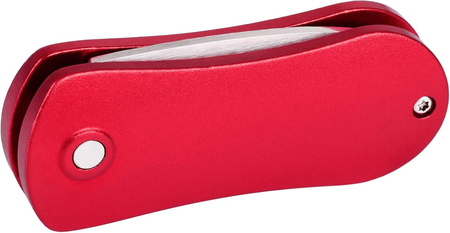 Mile High Life Golf Divot Repair Tool, All Metal Foldable Divot Tool with Pop-up Button & Magnetic Ball Marker