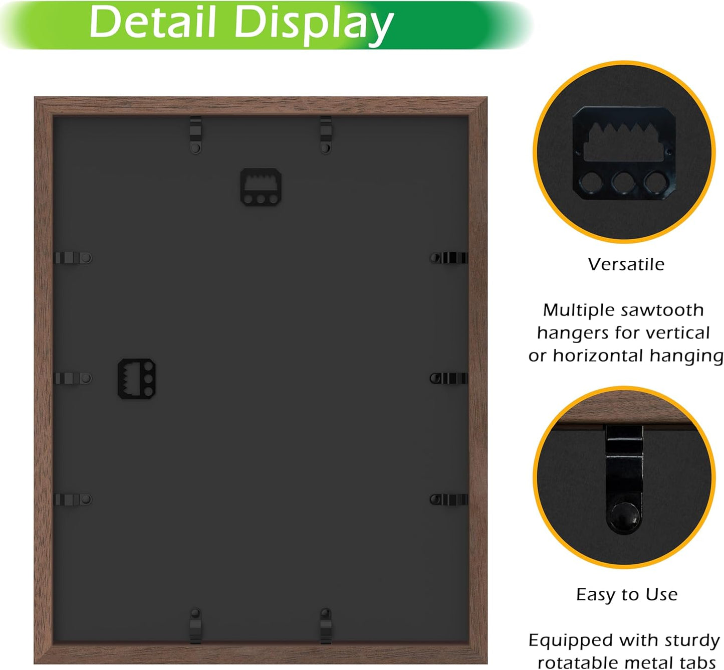 FrameWorks 11” x 14” Dark Oak Wooden Shadow Box Frame – Display Case with Soft Felt Back, Memory Box with Tempered Glass, Display Box with Elegant White Ball Push Pins, Wooden Flower Box