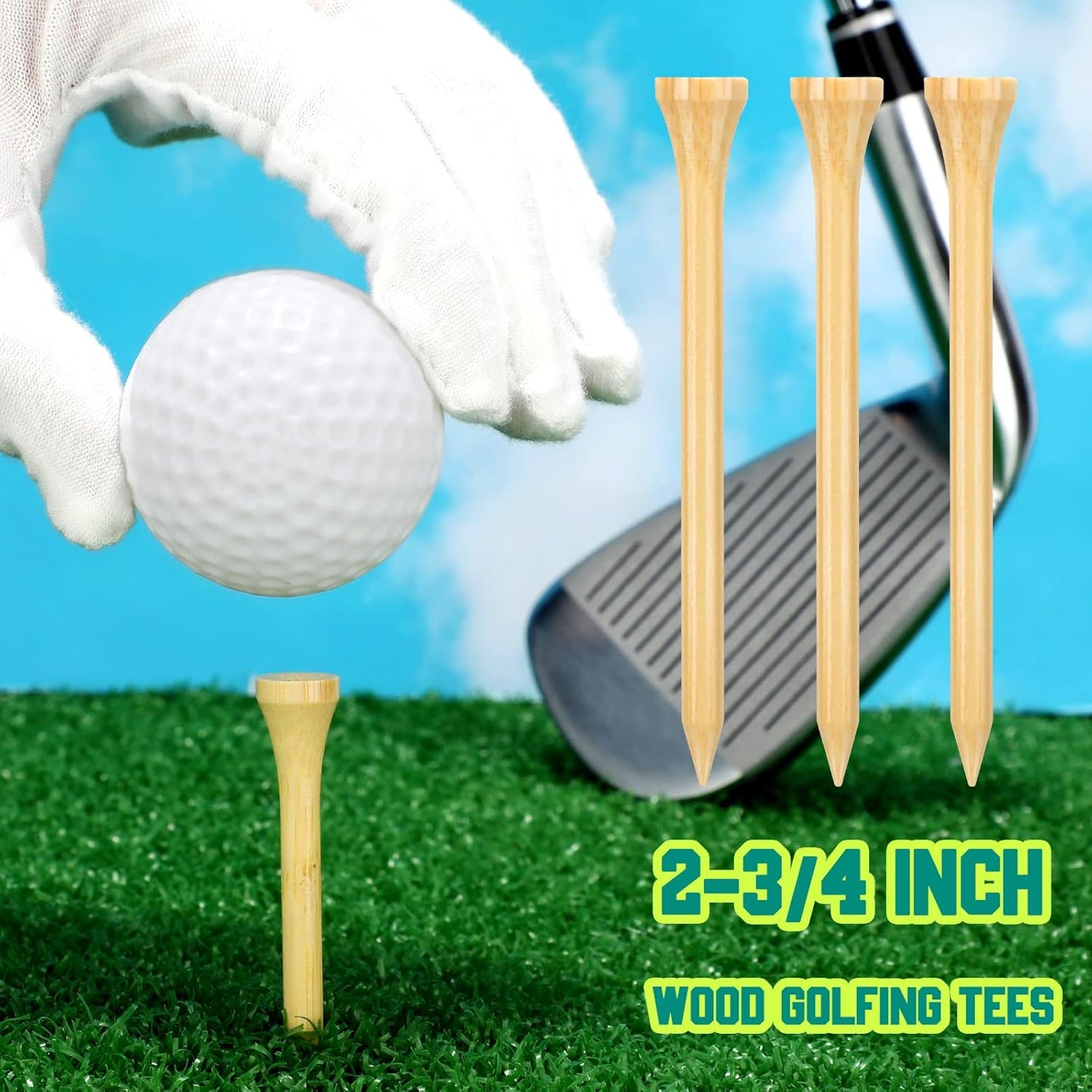 Mudder 600 Pack Golf Tees Bulk Wooden Golf Tees Wood for Men Balls Accessories