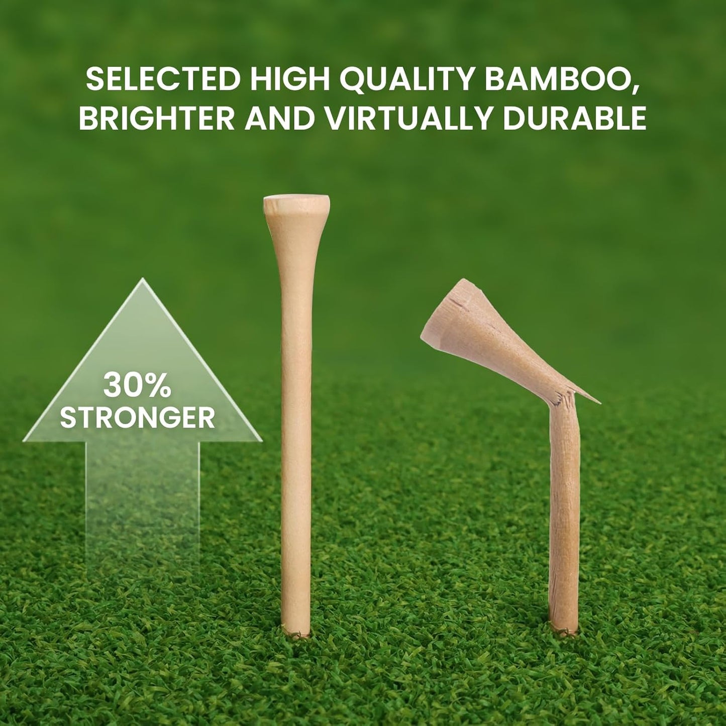 FINGER TEN Bamboo Golf Tees Wood 1 1/2 2 3/4 3 1/4 Inch Wooden Short Long Tee Color Bulk 250/500/1000/2000 Count for Men Women Kids in Red Pink USA Flag