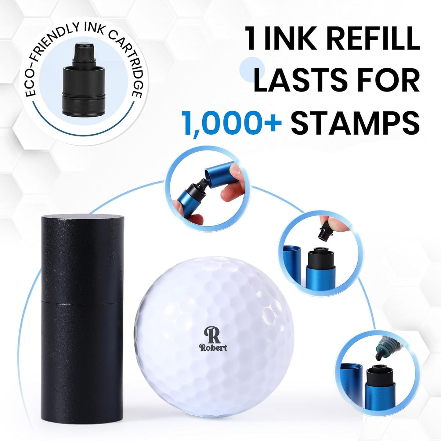 Custom Golf Ball Stamp Marker – Personalized Monogram Golf Ball Marker with Ink, Golfer Gift for Men, Dad, Golf Ball Marking Tool, Golf Lover Accessories