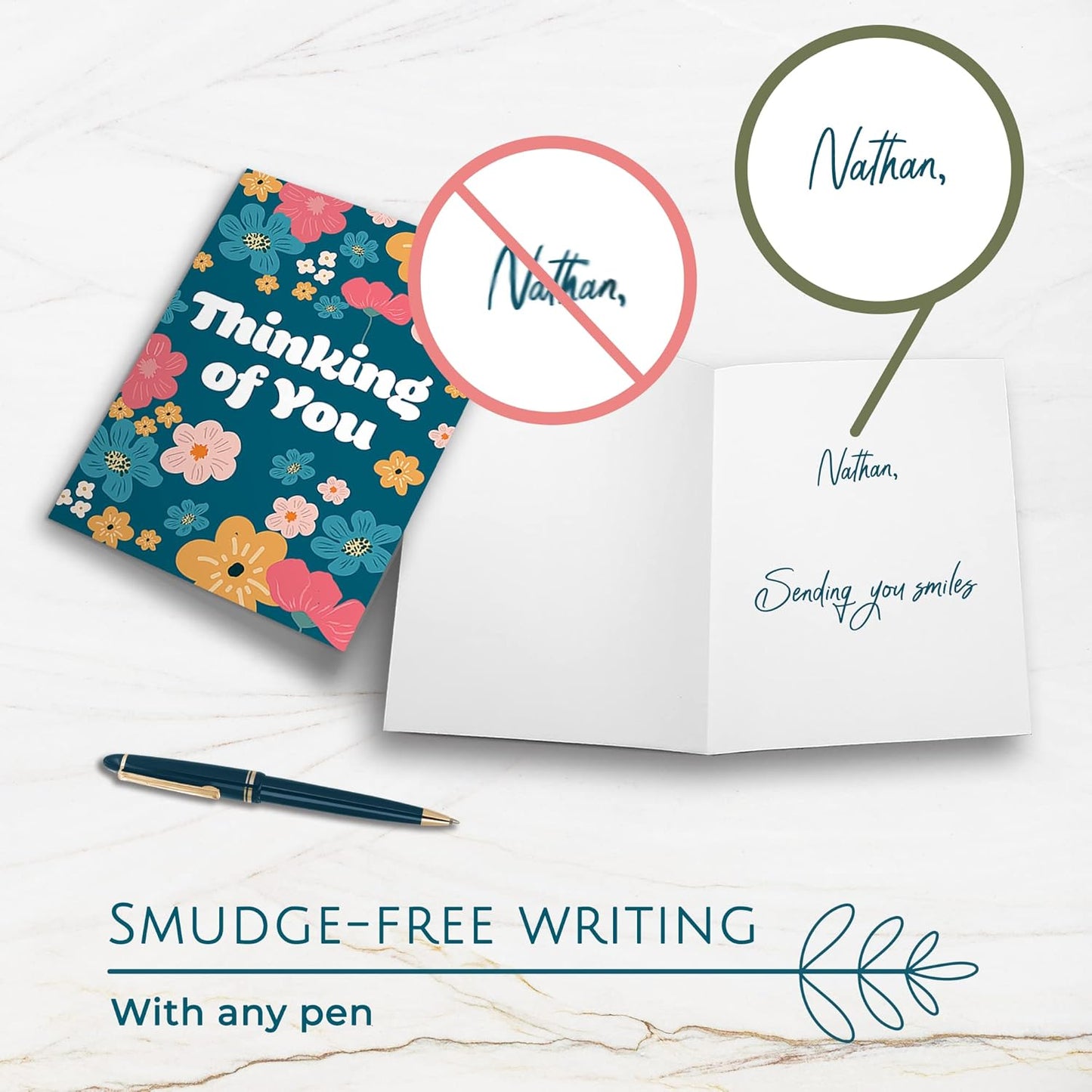 Thinking of You Cards with Envelopes - 24 Gender Neutral Thinking of You Cards with 8 Unique Designs - Unfolded 8.3 x 5.8 Folded 4.1 x 5.8 Greeting Cards Thinking of You (Colorful)