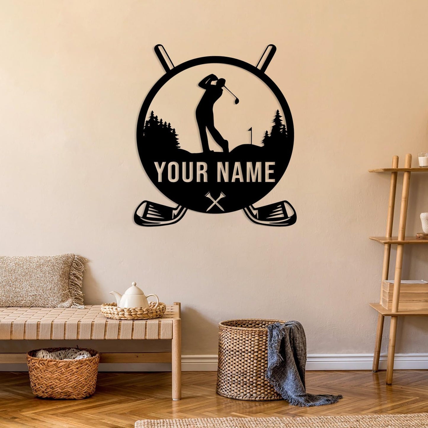 Custom Golf Metal Signs, Personalized Signage Wall Art Decor, Golfer Name Signs, Golf Metal Home Decor, Golf Club Signs (Style-7)