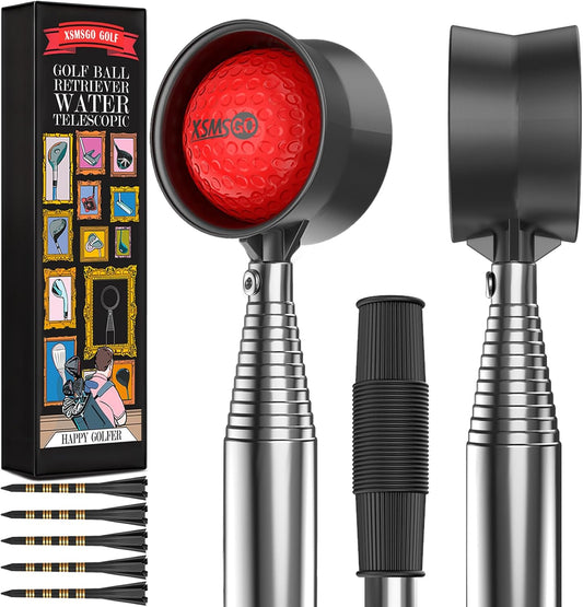 9Ft/12Ft Telescopic Stainless Steel Golf Ball Retriever for Water, High Durability Double Sided Golf Ball Picker Upper, Men's and Women's Golf Accessories Gifts.