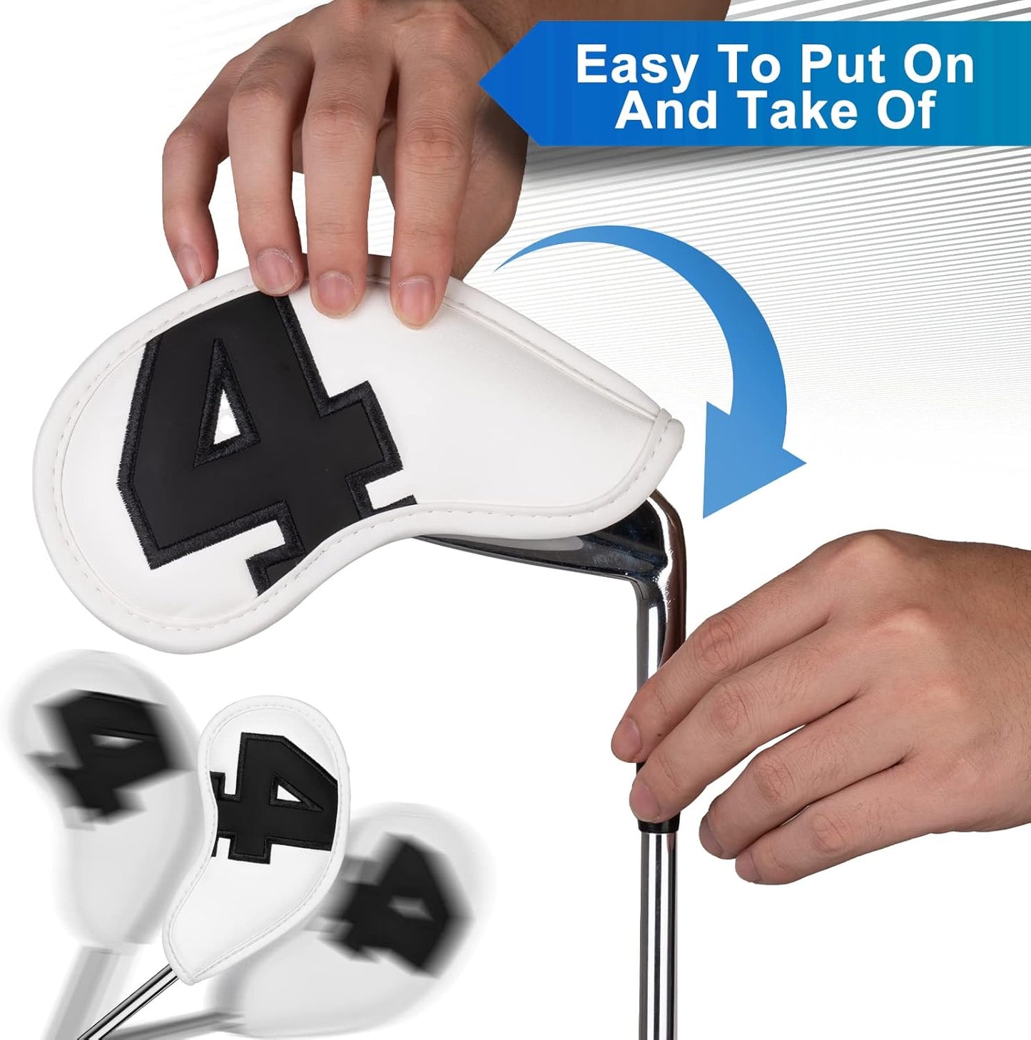 Craftsman Golf Magnetic Iron Headcovers Protective Cover with Large No. Available for Customize Name