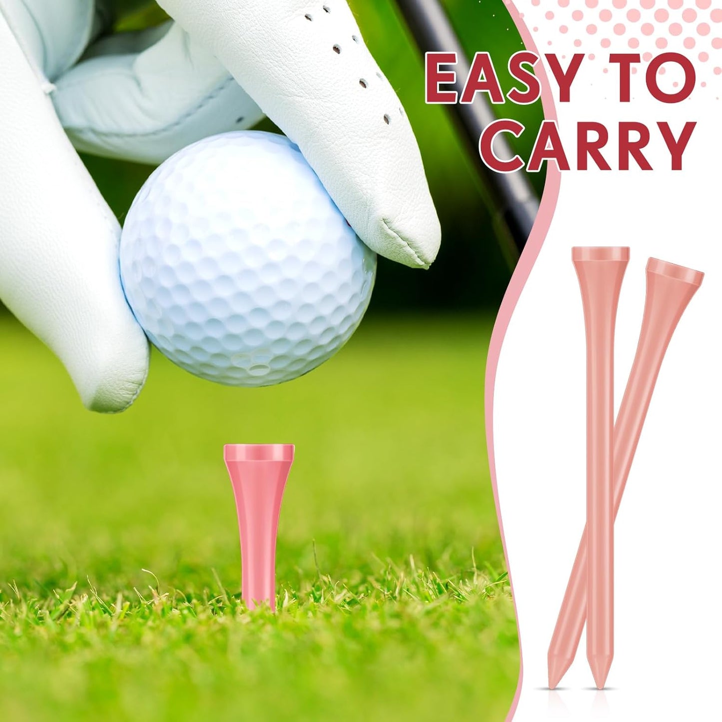 Jenaai 200 Pcs Golf Tees Bamboo Golf Tees Professional Golf Tees Bulk for Women Golf Club Accessories