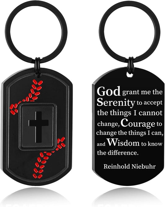 Football/Baseball/Soccer/Basketball Keychain for Men First Communion Baptism Confirmation Mens Gifts