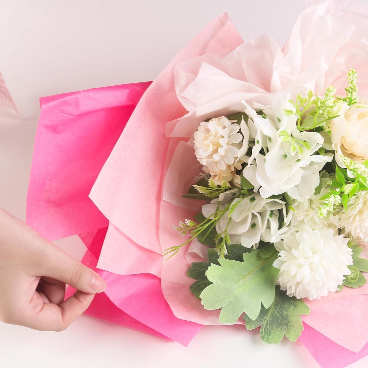 VGOODALL 450 Sheets Pink Tissue Paper, 11.5x8 Inch Red Gift Wrapping Paper for DIY Crafts Party Decorations