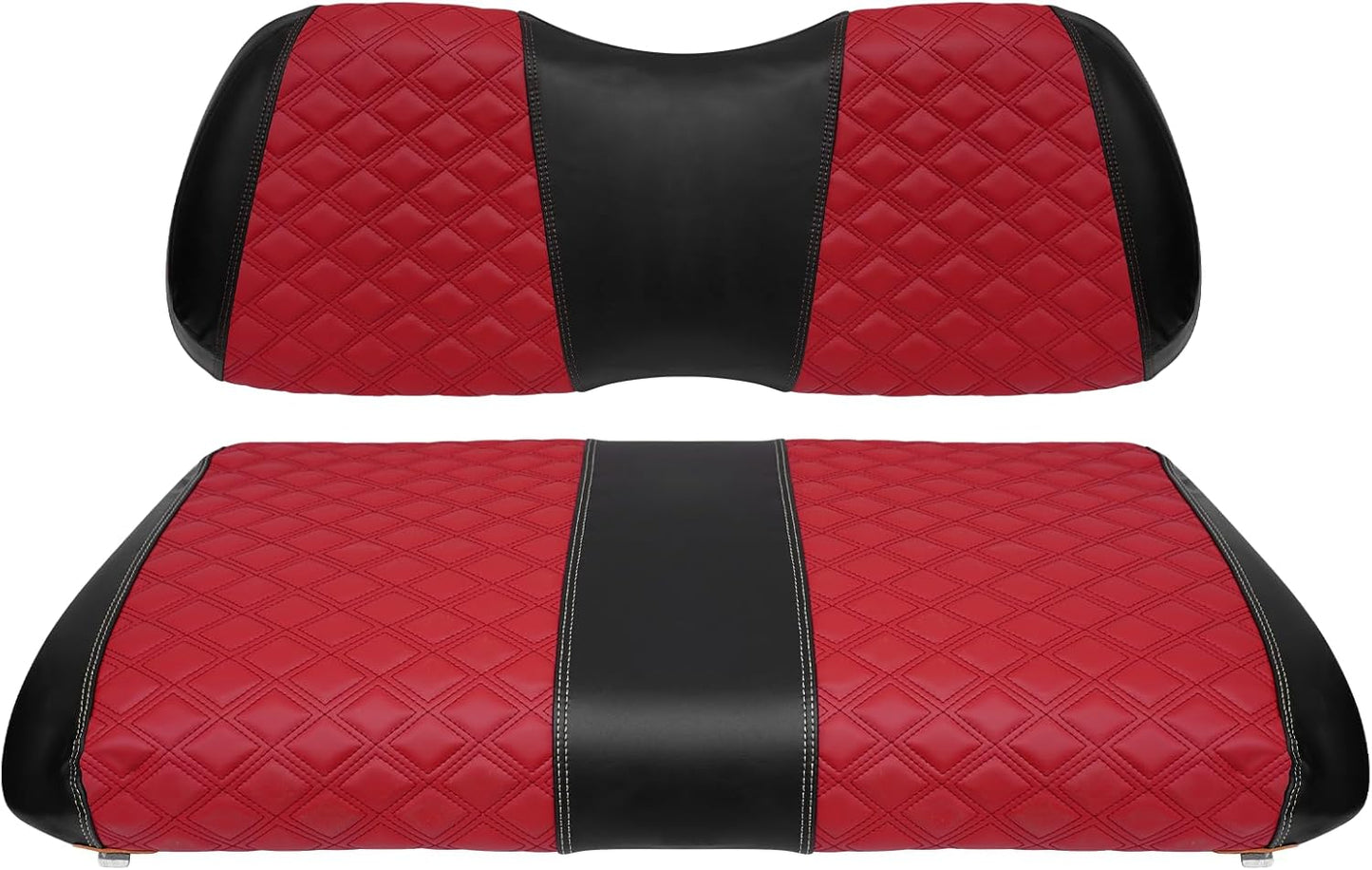 Golf Cart Seat Covers for Club Car Precedent/Onward/Tempo 2004+ Front OEM Universal Seat Cushion, Marine Grade Vinyl Leather Club Car Seat Covers/Easy to Install-Deep Red (2PCS)