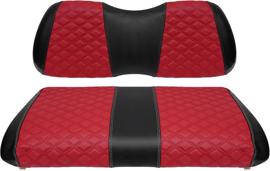 Golf Cart Seat Covers for Club Car Precedent/Onward/Tempo 2004+ Front OEM Universal Seat Cushion, Marine Grade Vinyl Leather Club Car Seat Covers/Easy to Install-Deep Red (2PCS)