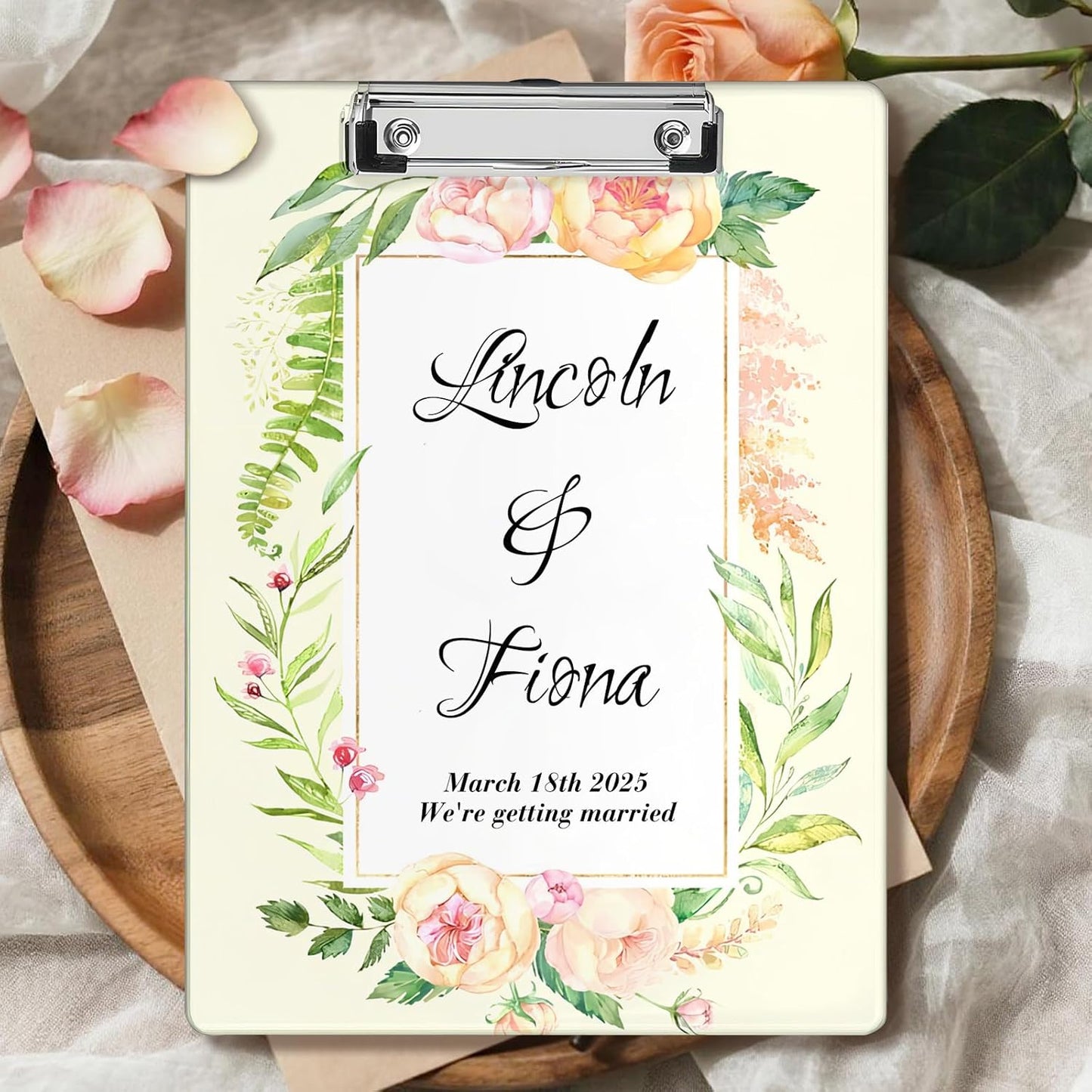 Custom Acrylic Wedding Clipboard with Name Photo Logo Personalized Clipboard for Kids Women Men Custom Back to School Gift for Teachers Nurses Classroom Office