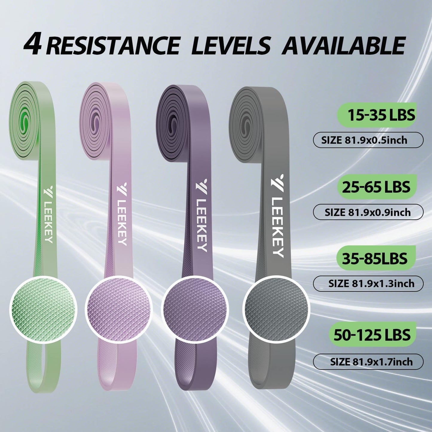 LEEKEY Resistance Bands, Exercise Bands with Handles,Pull Up Assist Bands - Band Set with Door Anchor - Bands for Working Out,Band for Men and Women Fitness Training,Home Workouts