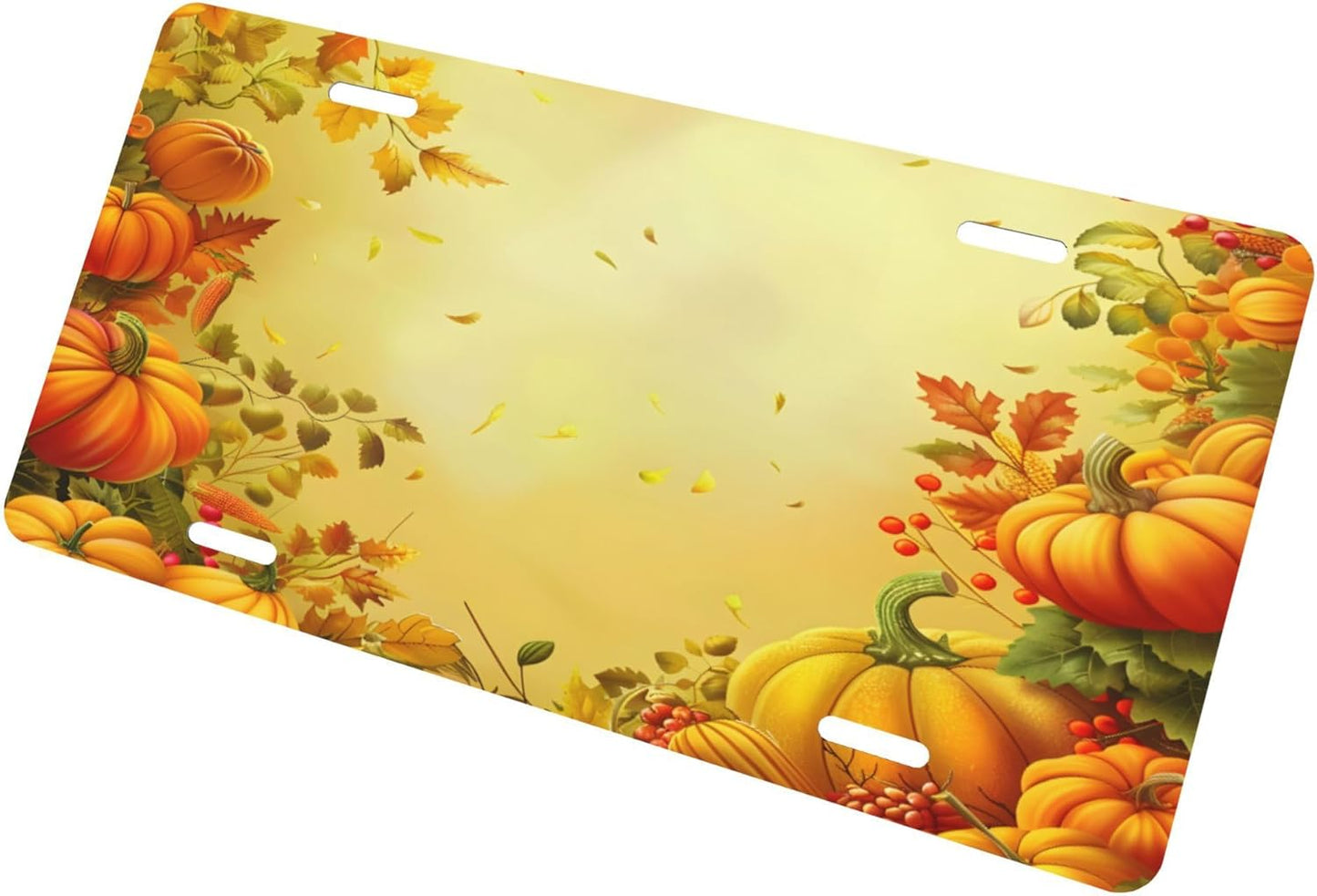 Custom License Plate Personalized Fall Autumn Funny Aluminum Front License Plates Decorative Rust-Free Metal Car Plate Covers for Women Men Car Tag Accessories fit Truck SUV Rv 12 X 6 in