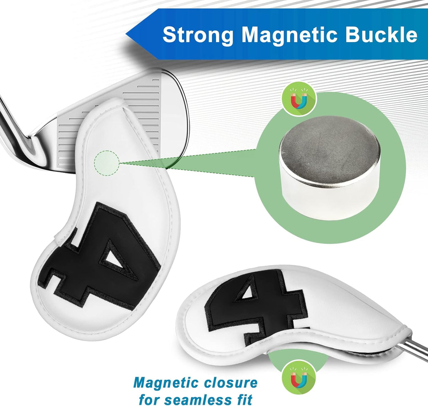 Craftsman Golf Magnetic Iron Headcovers Protective Cover with Large No. Available for Customize Name