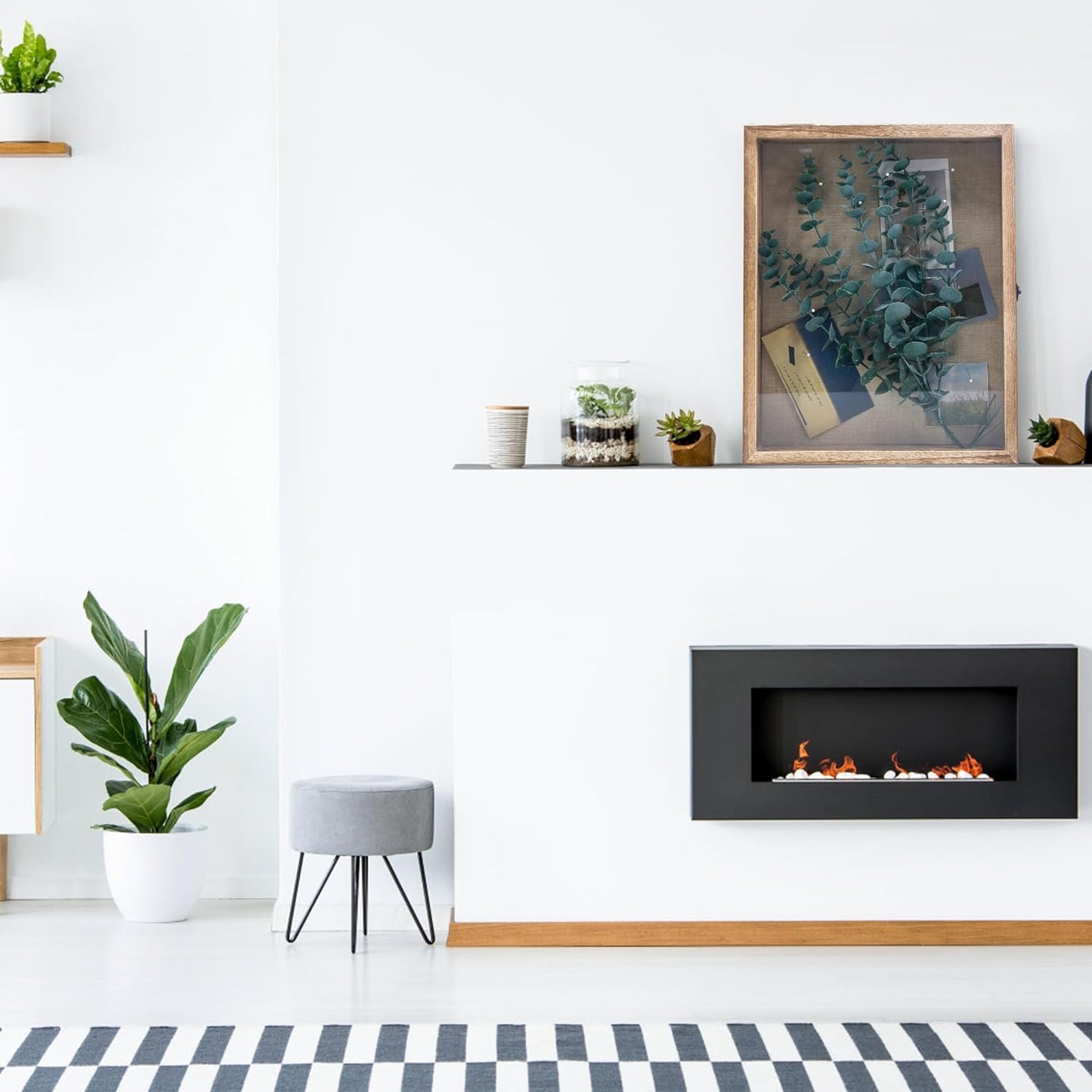 GraduatePro Shadow Box Frame 13x16 Display Case with Linen Back, Real Glass Window Door with Hinge, Picture Frame Wedding Bouquet Memorabilia Medals Photos Memory Box for Keepsakes, Carbonized Black