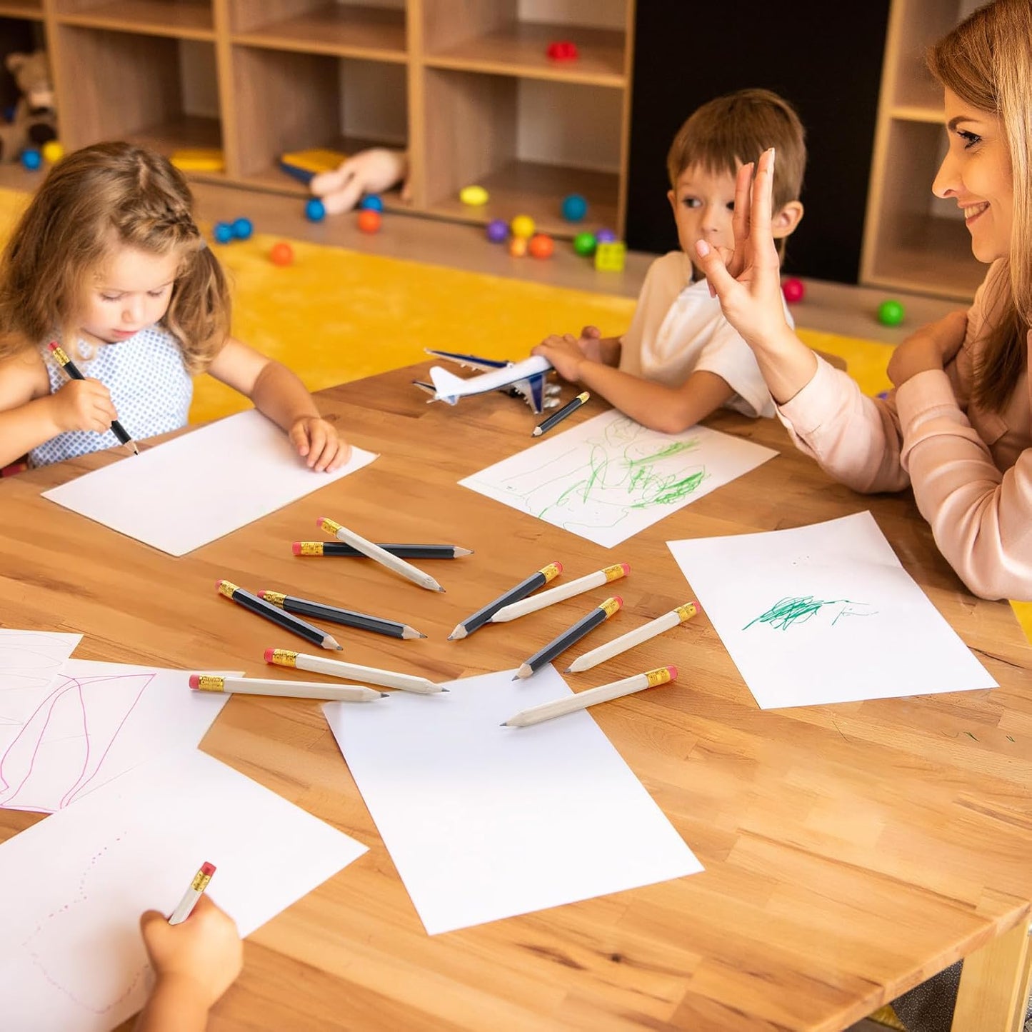 Chivao 288 Pieces Golf Mini Pencils Bulk with Eraser #2 HB Golf Short Pre Sharpened Pencils for Party Favors Office Supplies 4 Inch(Black and Wood)